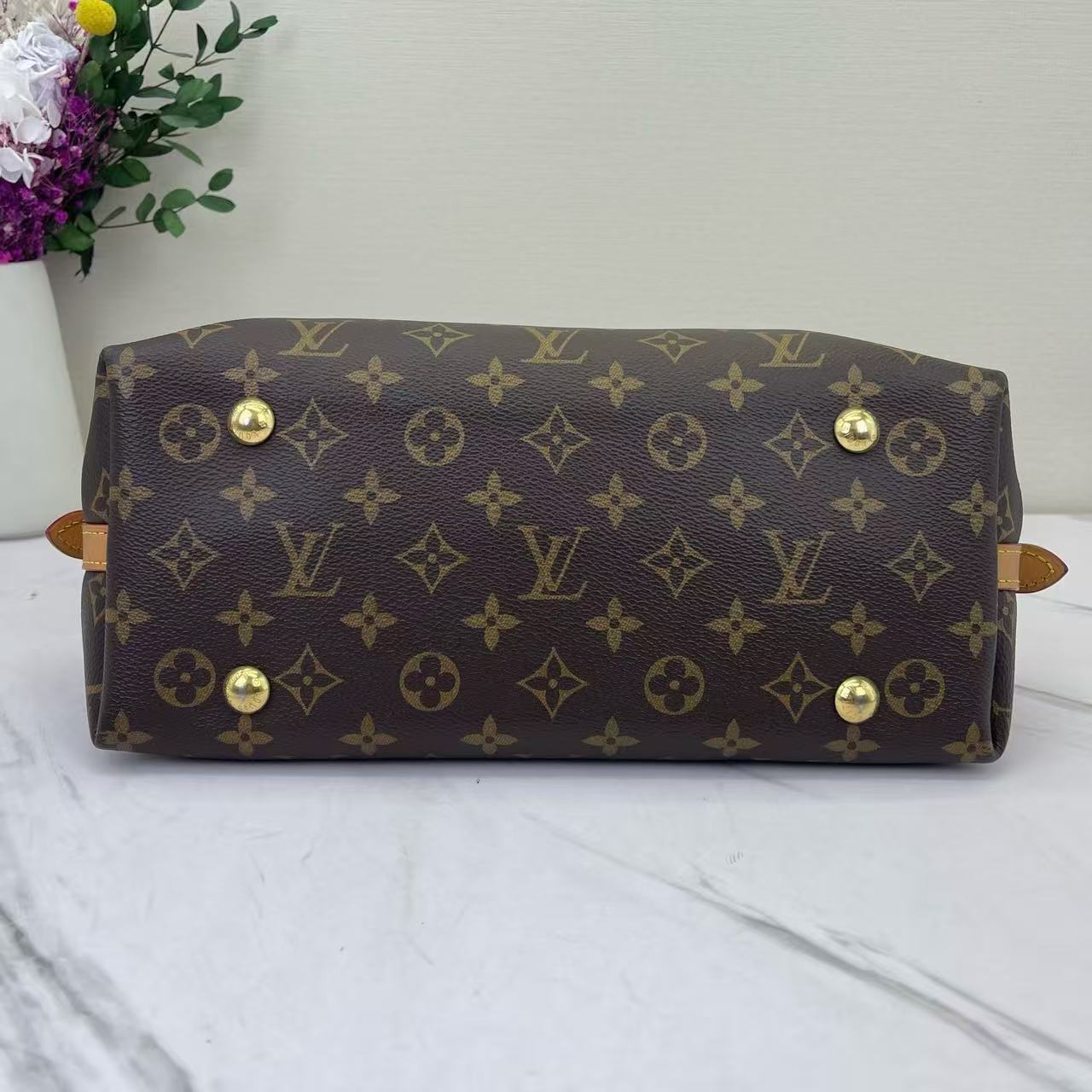 Louis Vuitton - Carryall - Monogram coated canvas with natural Vachetta leather trim - Brown - (small)