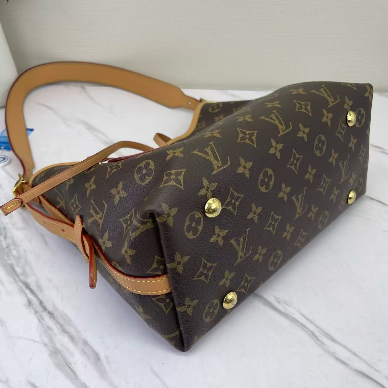 Louis Vuitton - Carryall - Monogram coated canvas with natural Vachetta leather trim - Brown - (small)