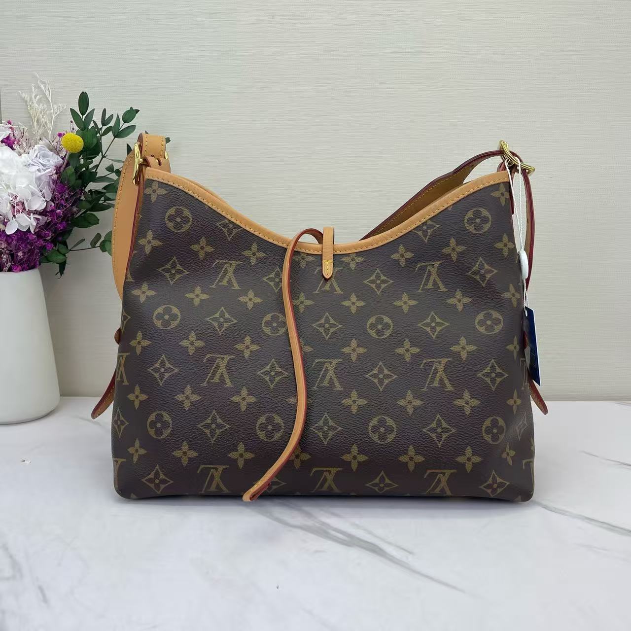 Louis Vuitton - Carryall - Monogram coated canvas with natural Vachetta leather trim - Brown - (small)