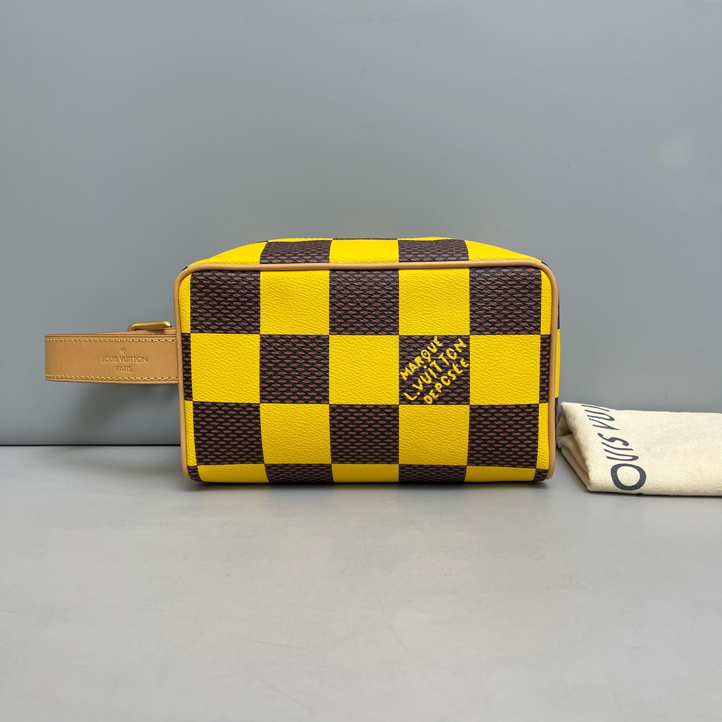 Louis Vuitton - Checkerboard Pouch - Leather - Yellow - (mini)