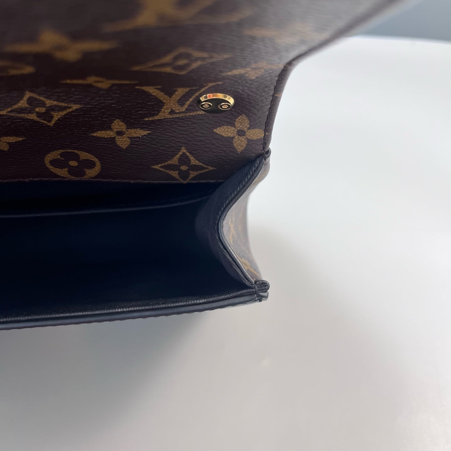 Louis Vuitton - Cherrywood BB - Monogram canvas and patent leather - Brown with Black Patent Leather and Tan Vachetta Trim - (mini)