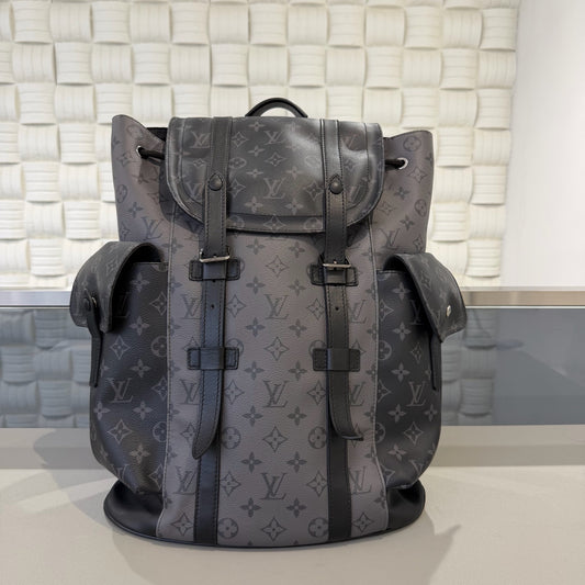 Louis Vuitton - Christopher Backpack (Limited Edition Reversed Black Warrior) - Monogram coated canvas with leather trim - Grey - (medium)