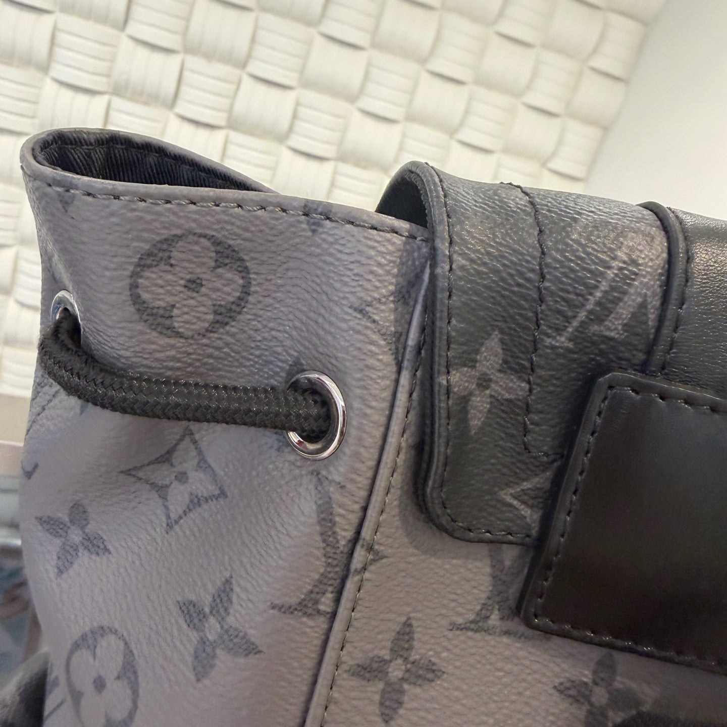 Louis Vuitton - Christopher Backpack (Limited Edition Reversed Black Warrior) - Monogram coated canvas with leather trim - Grey - (medium)