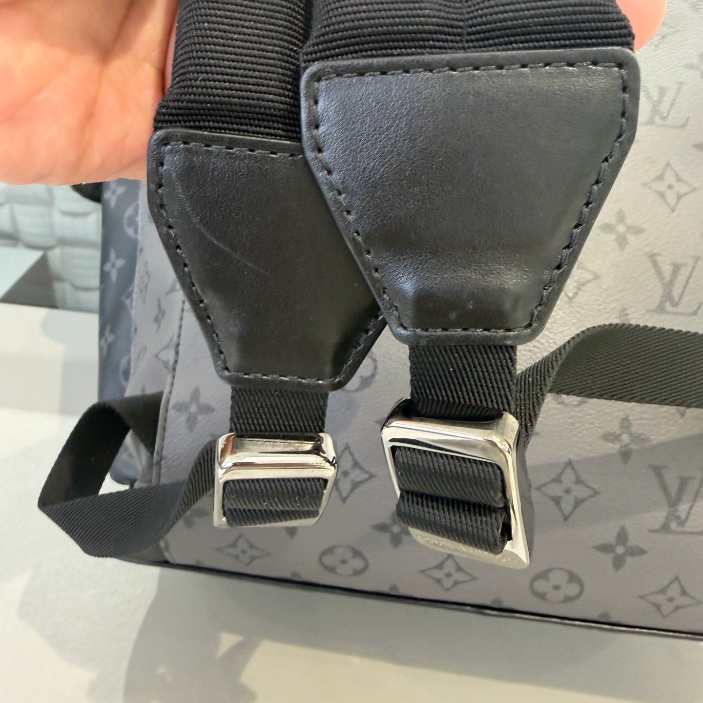 Louis Vuitton - Christopher Backpack (Limited Edition Reversed Black Warrior) - Monogram coated canvas with leather trim - Grey - (medium)