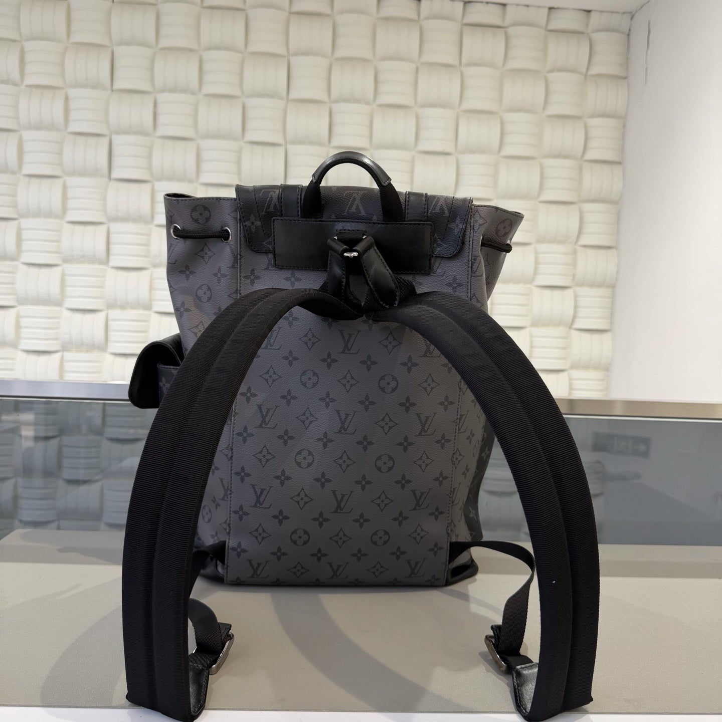 Louis Vuitton - Christopher Backpack (Limited Edition Reversed Black Warrior) - Monogram coated canvas with leather trim - Grey - (medium)