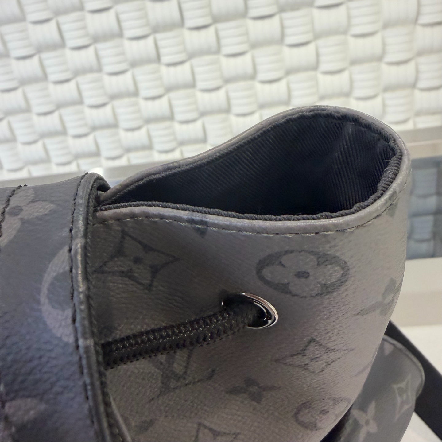 Louis Vuitton - Christopher Backpack (Limited Edition Reversed Black Warrior) - Monogram coated canvas with leather trim - Grey - (medium)