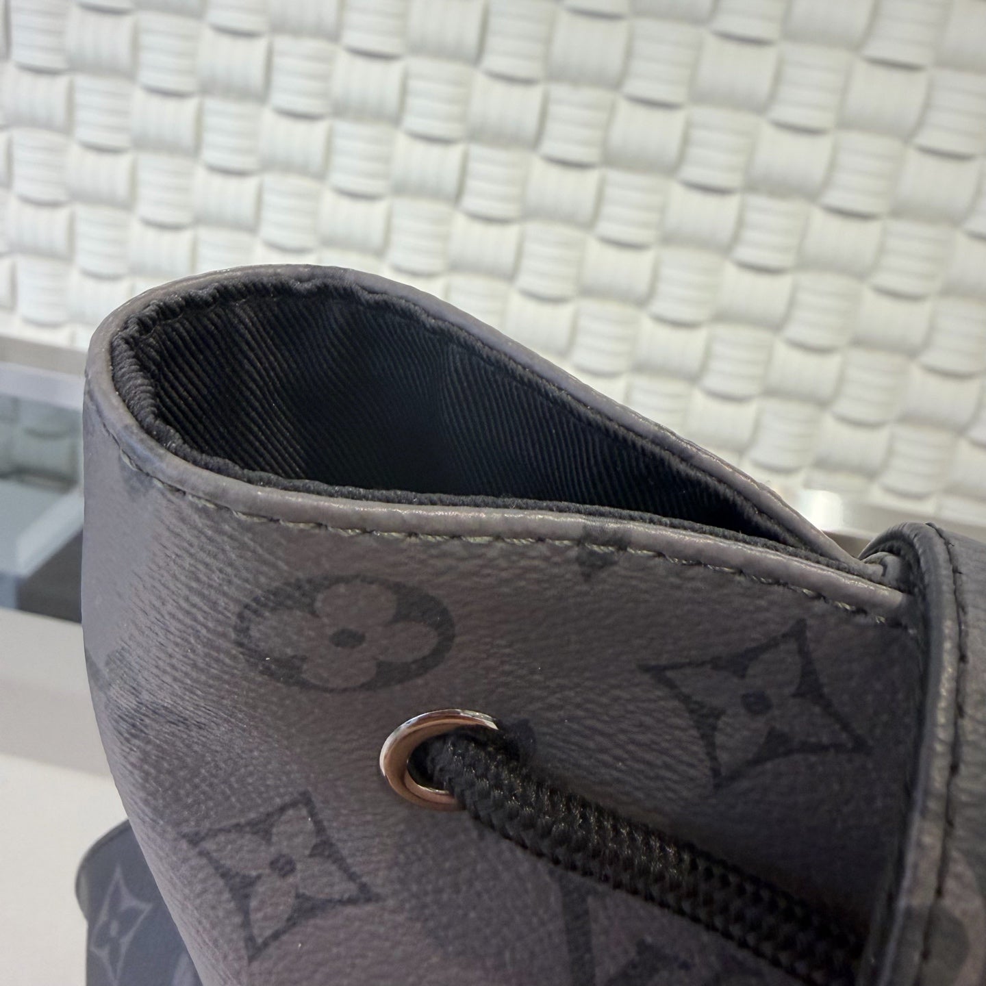 Louis Vuitton - Christopher Backpack (Limited Edition Reversed Black Warrior) - Monogram coated canvas with leather trim - Grey - (medium)