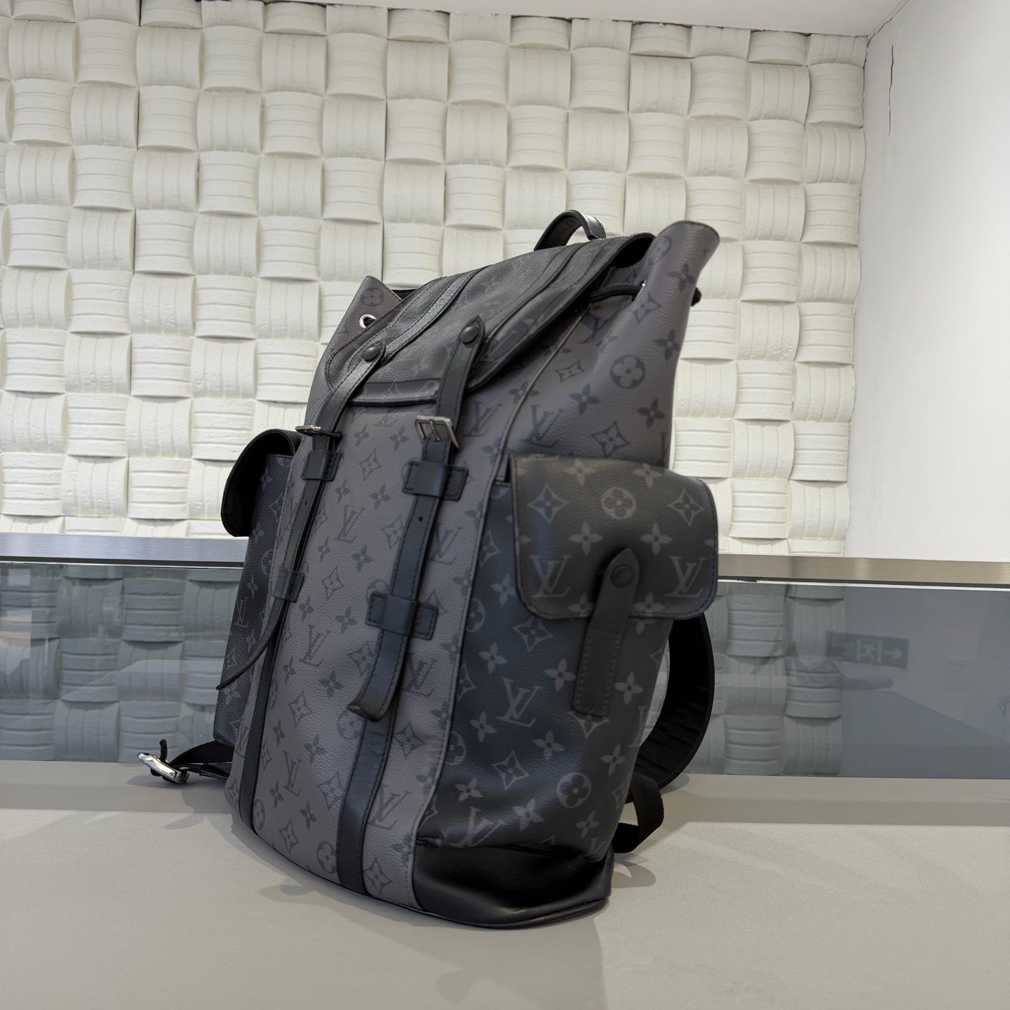 Louis Vuitton - Christopher Backpack (Limited Edition Reversed Black Warrior) - Monogram coated canvas with leather trim - Grey - (medium)