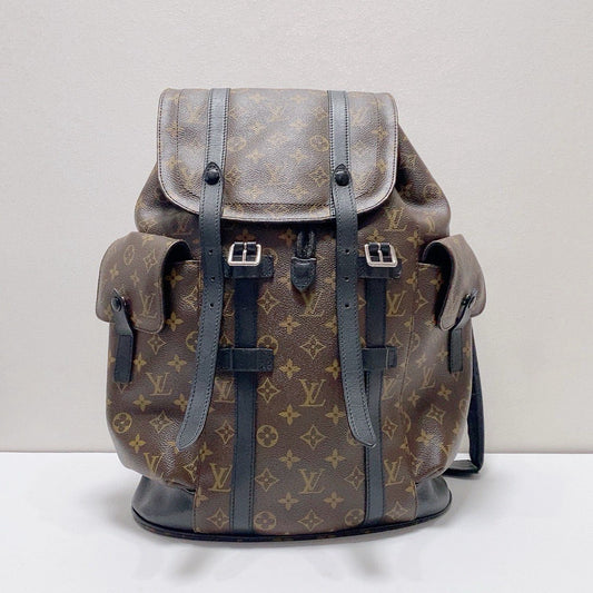 Louis Vuitton - Christopher Monogram Backpack - Monogram coated canvas with black cowhide leather trim - Brown - (Medium)