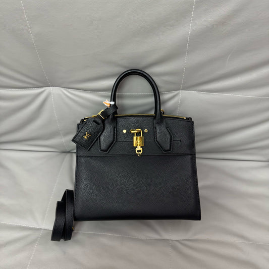 Louis Vuitton - City Steamer - Leather - Black - (small)