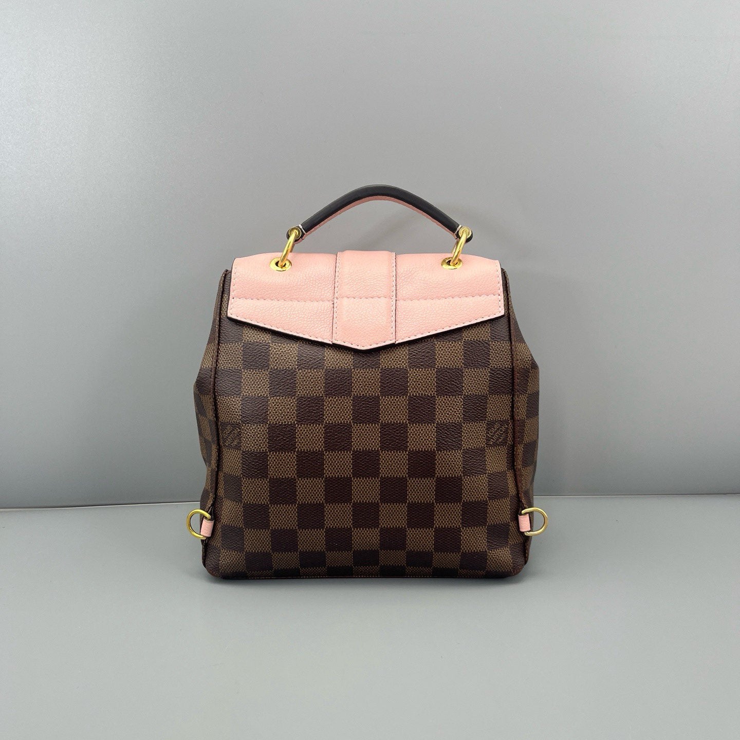 Louis Vuitton - Clapton Backpack - Damier Ebene coated canvas with grained leather trim - Brown with Pink accents - (Small)