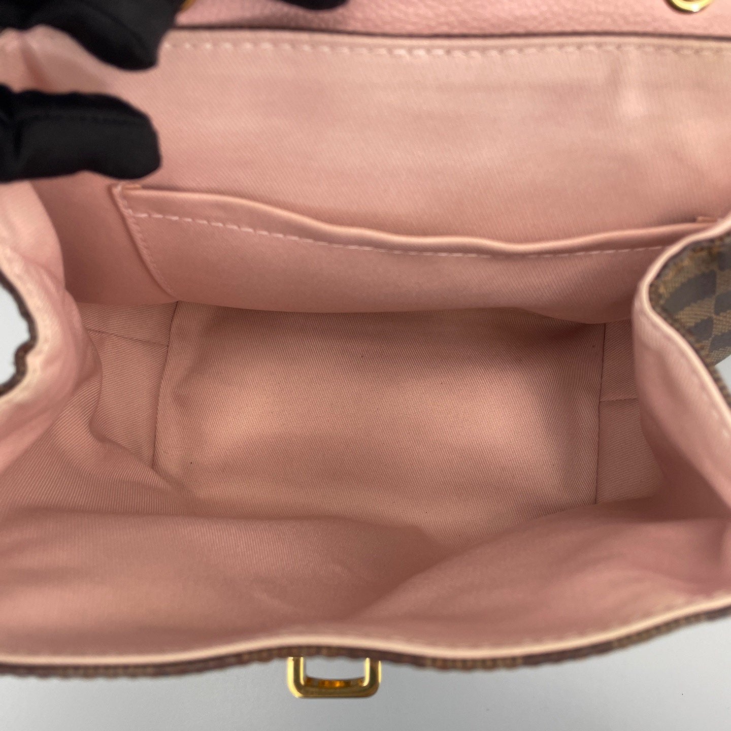 Louis Vuitton - Clapton Backpack - Damier Ebene coated canvas with grained leather trim - Brown with Pink accents - (Small)
