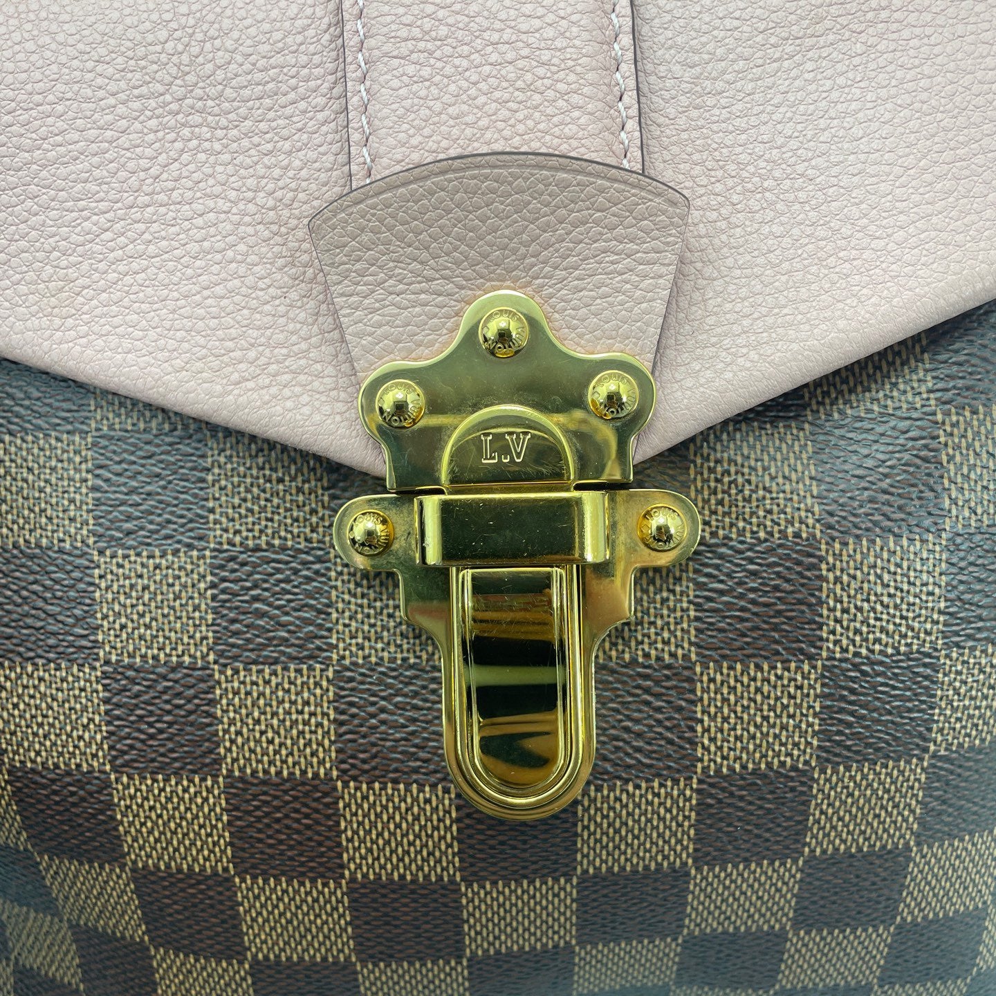 Louis Vuitton - Clapton Backpack - Damier Ebene coated canvas with grained leather trim - Brown with Pink accents - (Small)