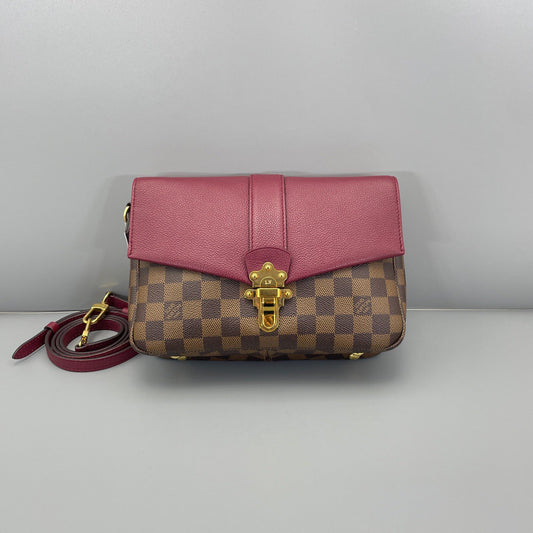 Louis Vuitton - Clapton - Damier Ebène coated canvas with grained leather trim - Brown and Burgundy - (medium)