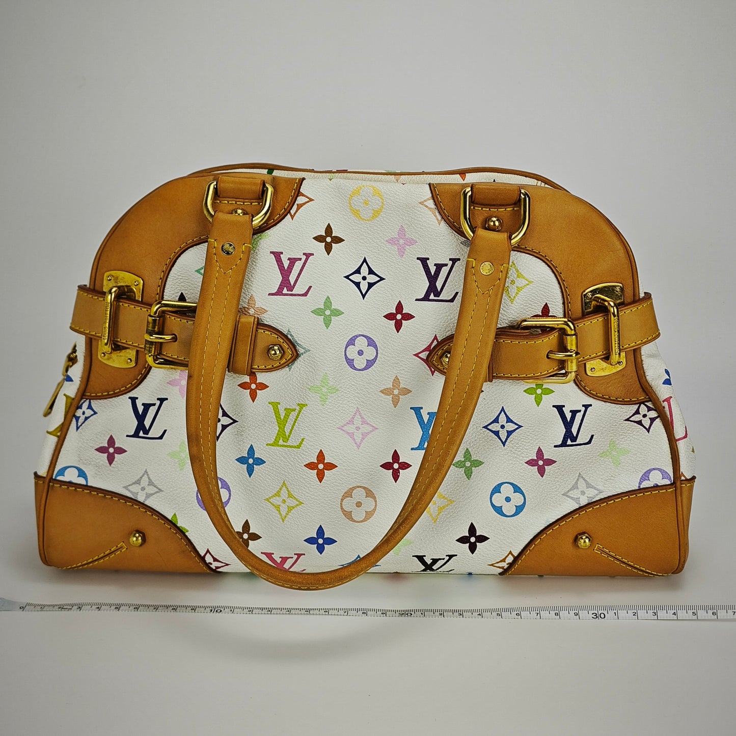 Louis Vuitton - Claudia - Monogram Multicolore canvas with Vachetta leather trim - White with Multicolour Monogram - (medium)