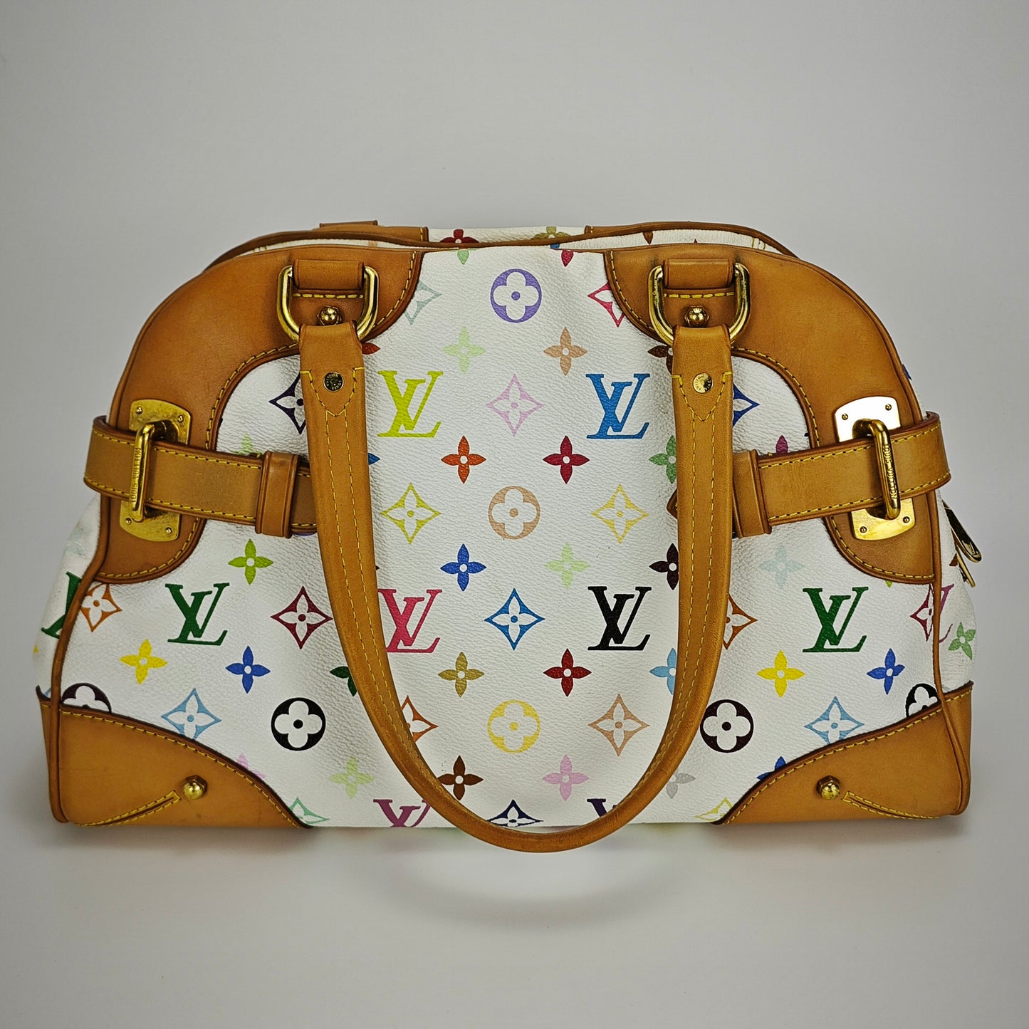 Louis Vuitton - Claudia - Monogram Multicolore canvas with Vachetta leather trim - White with Multicolour Monogram - (medium)