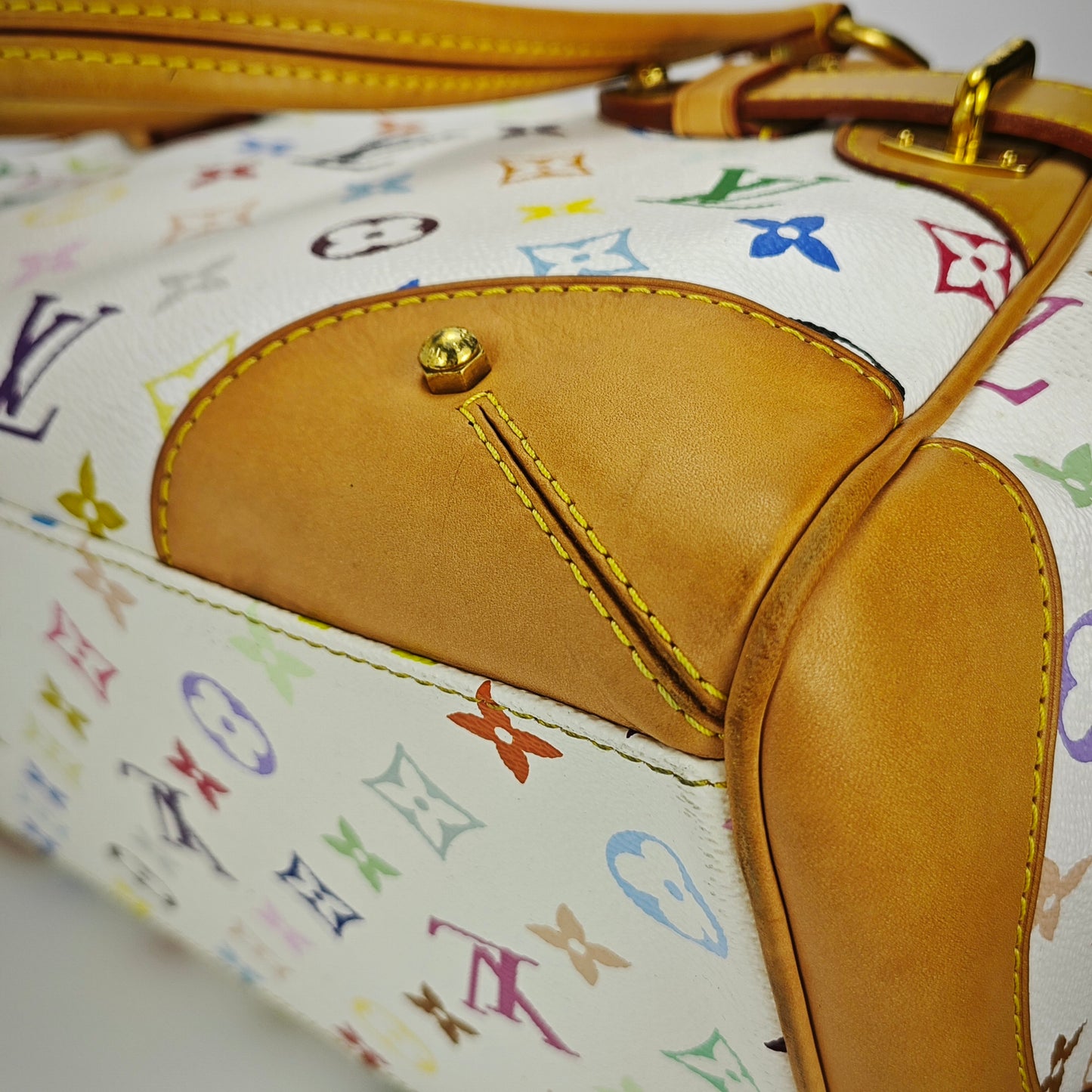 Louis Vuitton - Claudia - Monogram Multicolore canvas with Vachetta leather trim - White with Multicolour Monogram - (medium)