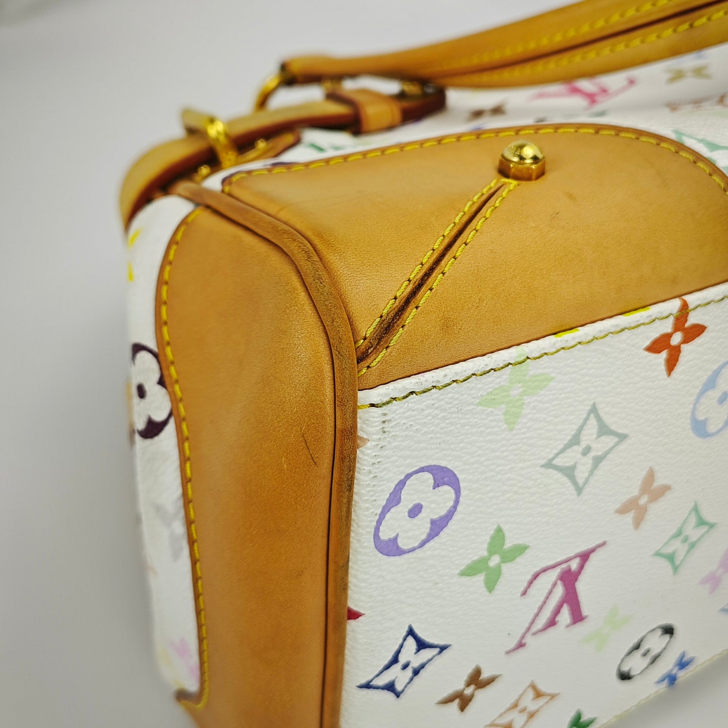 Louis Vuitton - Claudia - Monogram Multicolore canvas with Vachetta leather trim - White with Multicolour Monogram - (medium)