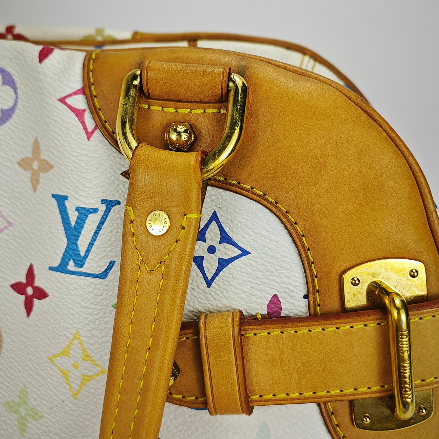Louis Vuitton - Claudia - Monogram Multicolore canvas with Vachetta leather trim - White with Multicolour Monogram - (medium)