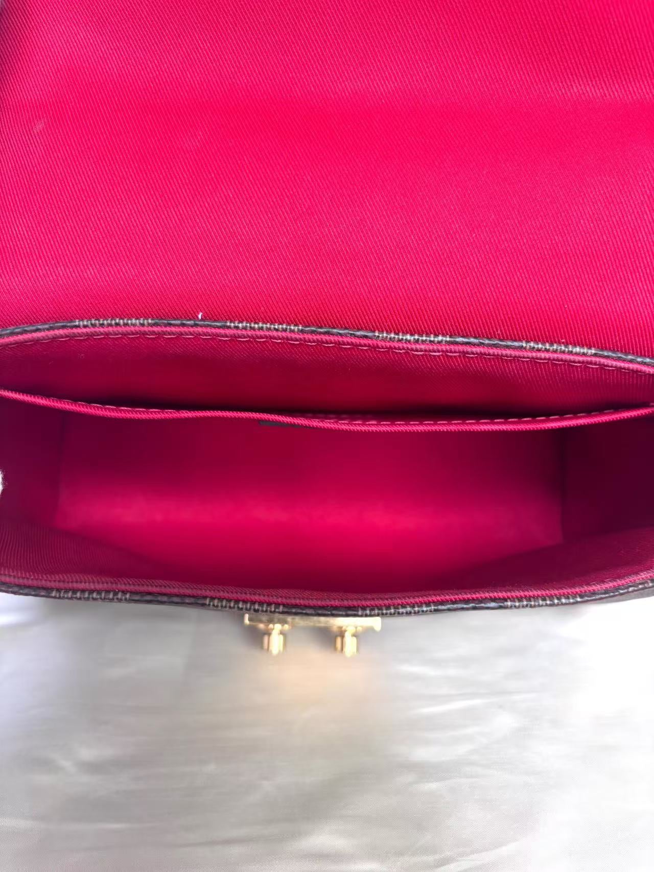 Louis Vuitton - Croisette - Damier Ebène coated canvas with cowhide leather trim - Brown with Red interior - (small)