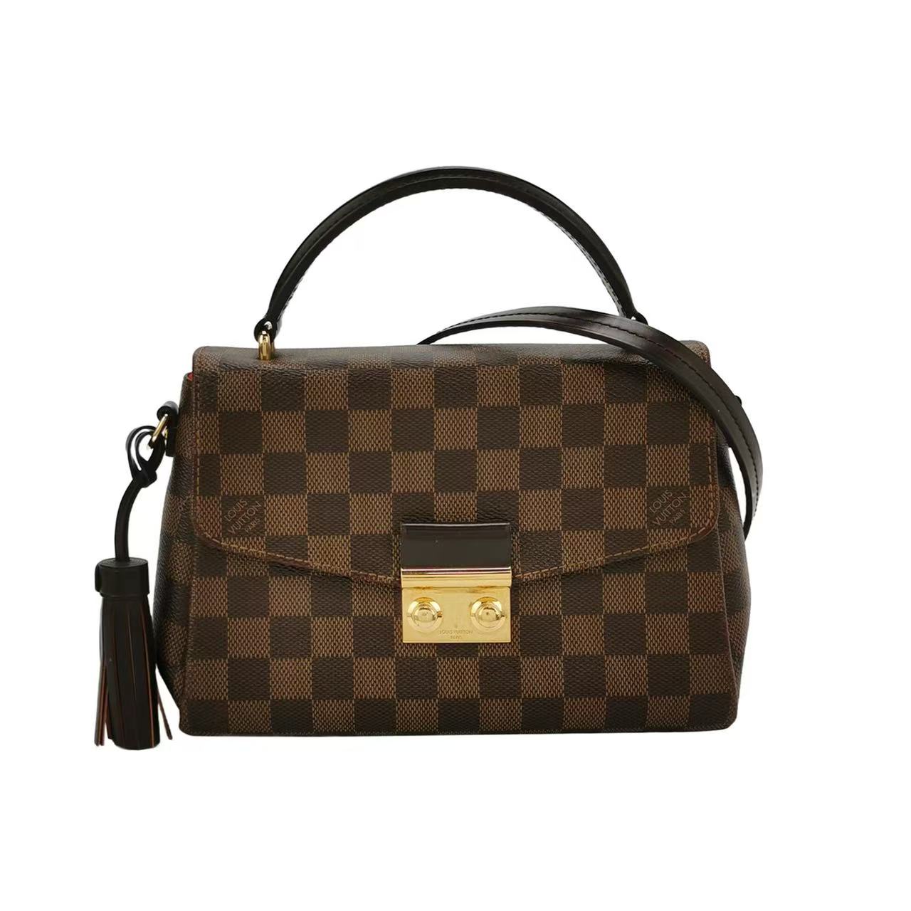 Louis Vuitton - Croisette - Damier Ebène coated canvas with cowhide leather trim - Brown with Red interior - (small)