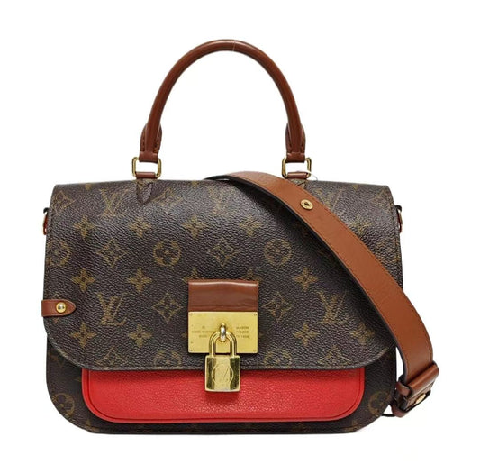 Louis Vuitton - Croisette - Monogram coated canvas and grained leather - Red and Brown - (small)