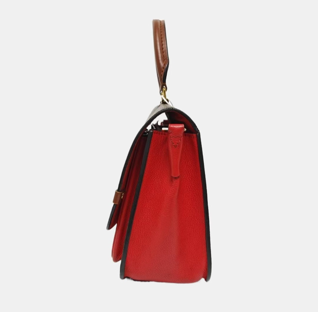 Louis Vuitton - Croisette - Monogram coated canvas and grained leather - Red and Brown - (small)