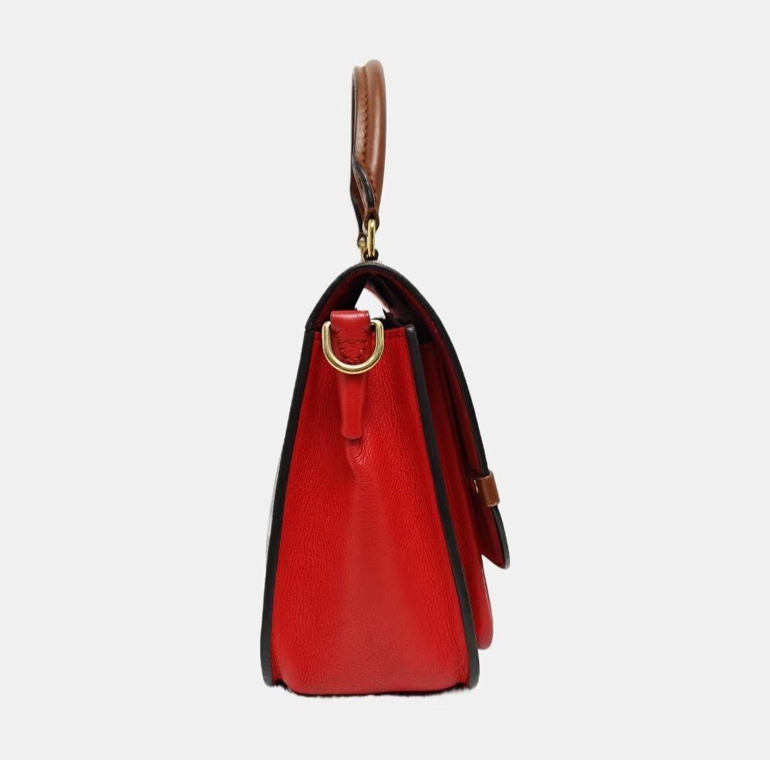 Louis Vuitton - Croisette - Monogram coated canvas and grained leather - Red and Brown - (small)