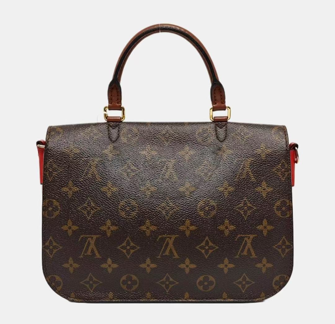 Louis Vuitton - Croisette - Monogram coated canvas and grained leather - Red and Brown - (small)