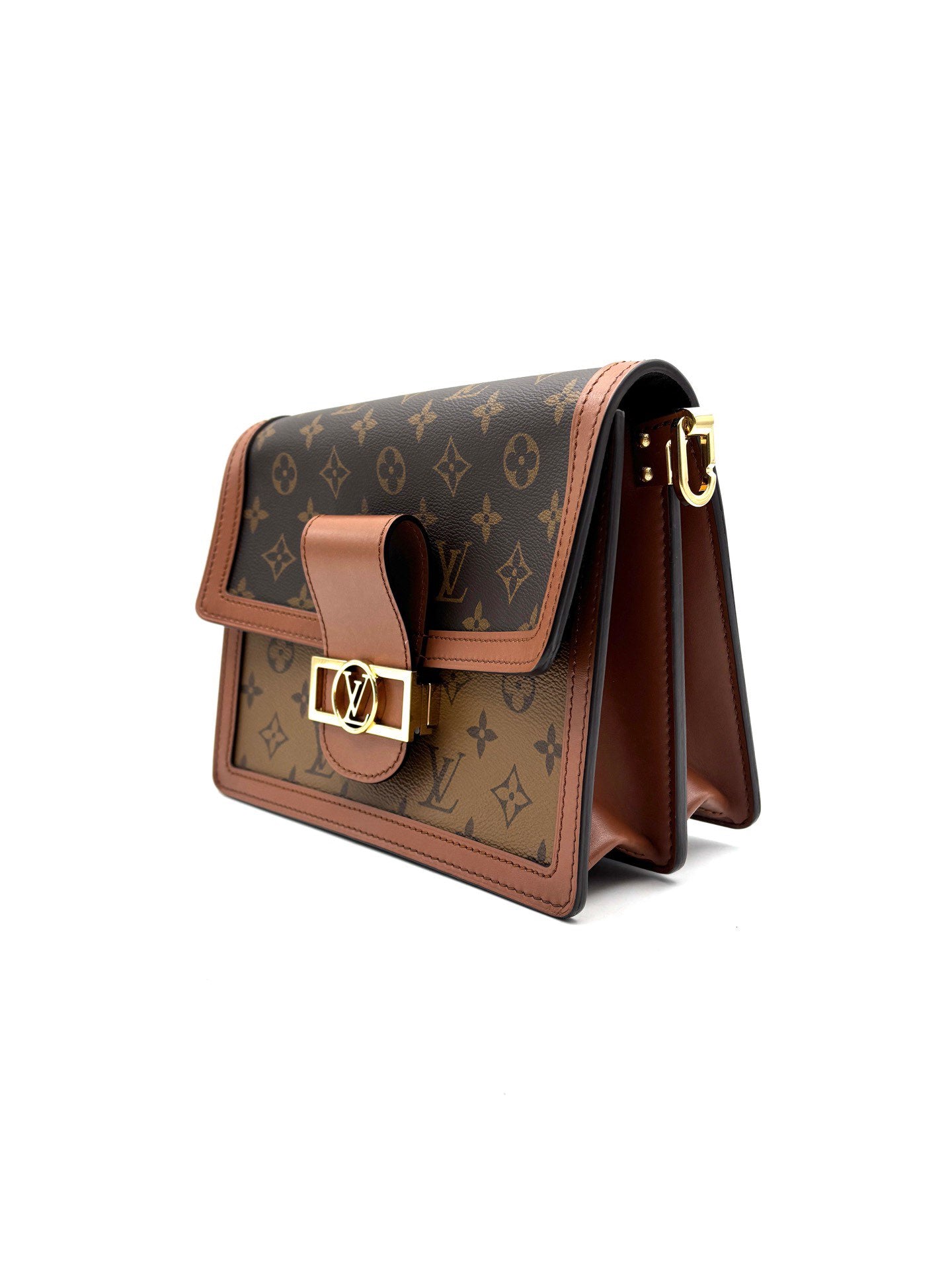 Louis Vuitton - Dauphine - Coated canvas with cowhide leather trim - Brown with Caramel trim - (Medium)