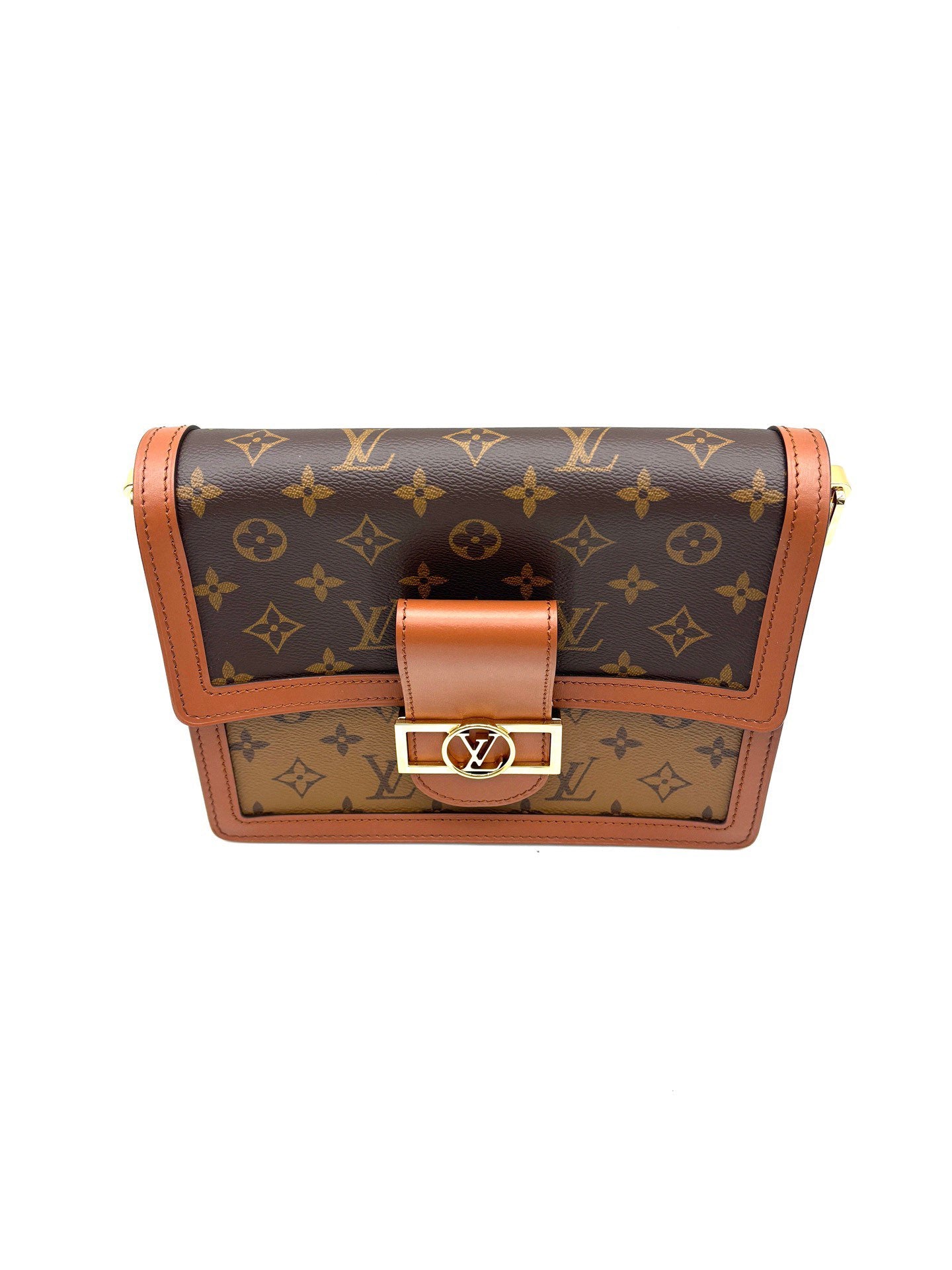 Louis Vuitton - Dauphine - Coated canvas with cowhide leather trim - Brown with Caramel trim - (Medium)