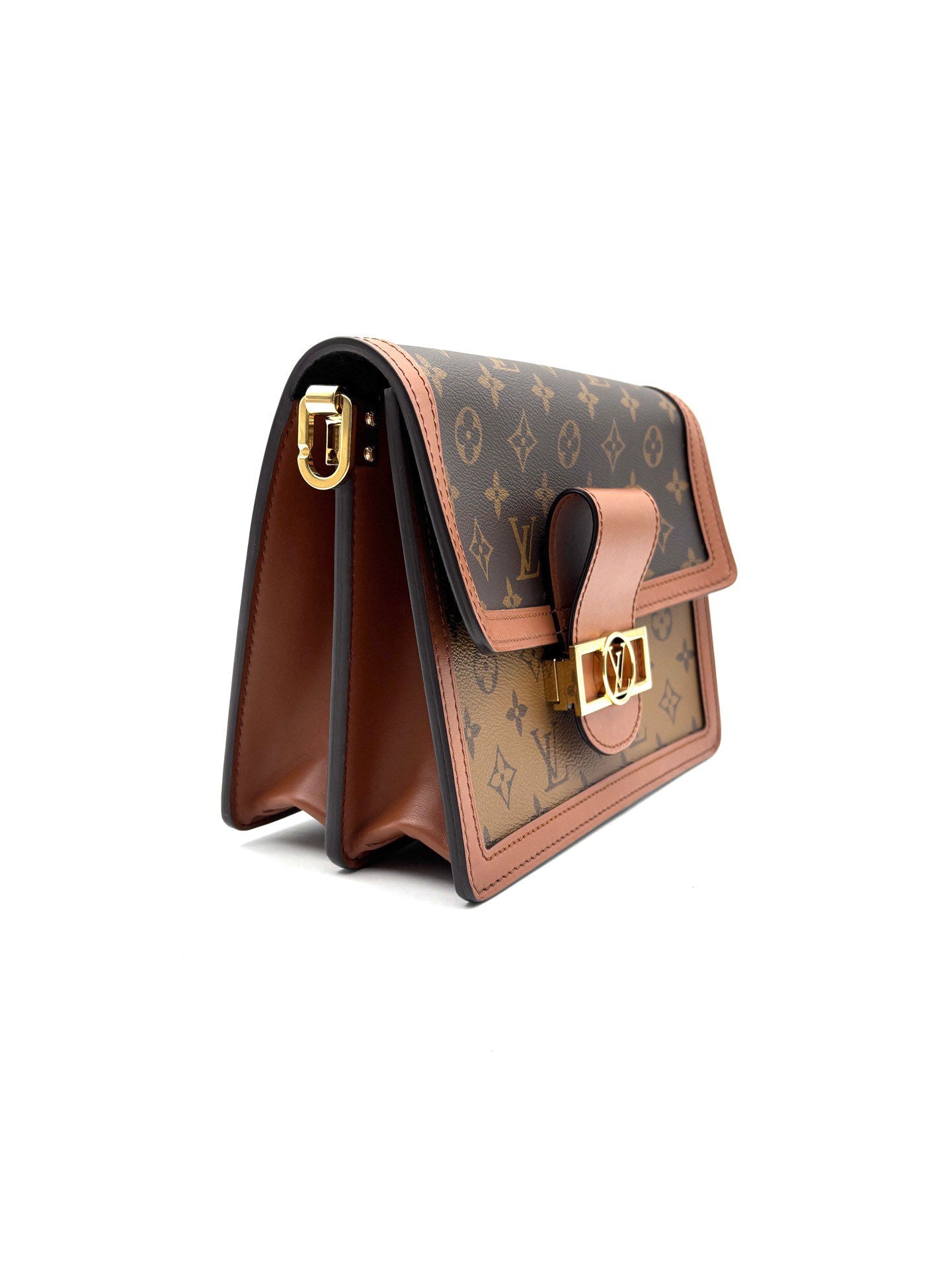 Louis Vuitton - Dauphine - Coated canvas with cowhide leather trim - Brown with Caramel trim - (Medium)