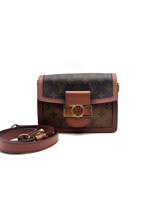 Louis Vuitton - Dauphine Mini - Monogram canvas with leather trim - Brown and Caramel - (mini)