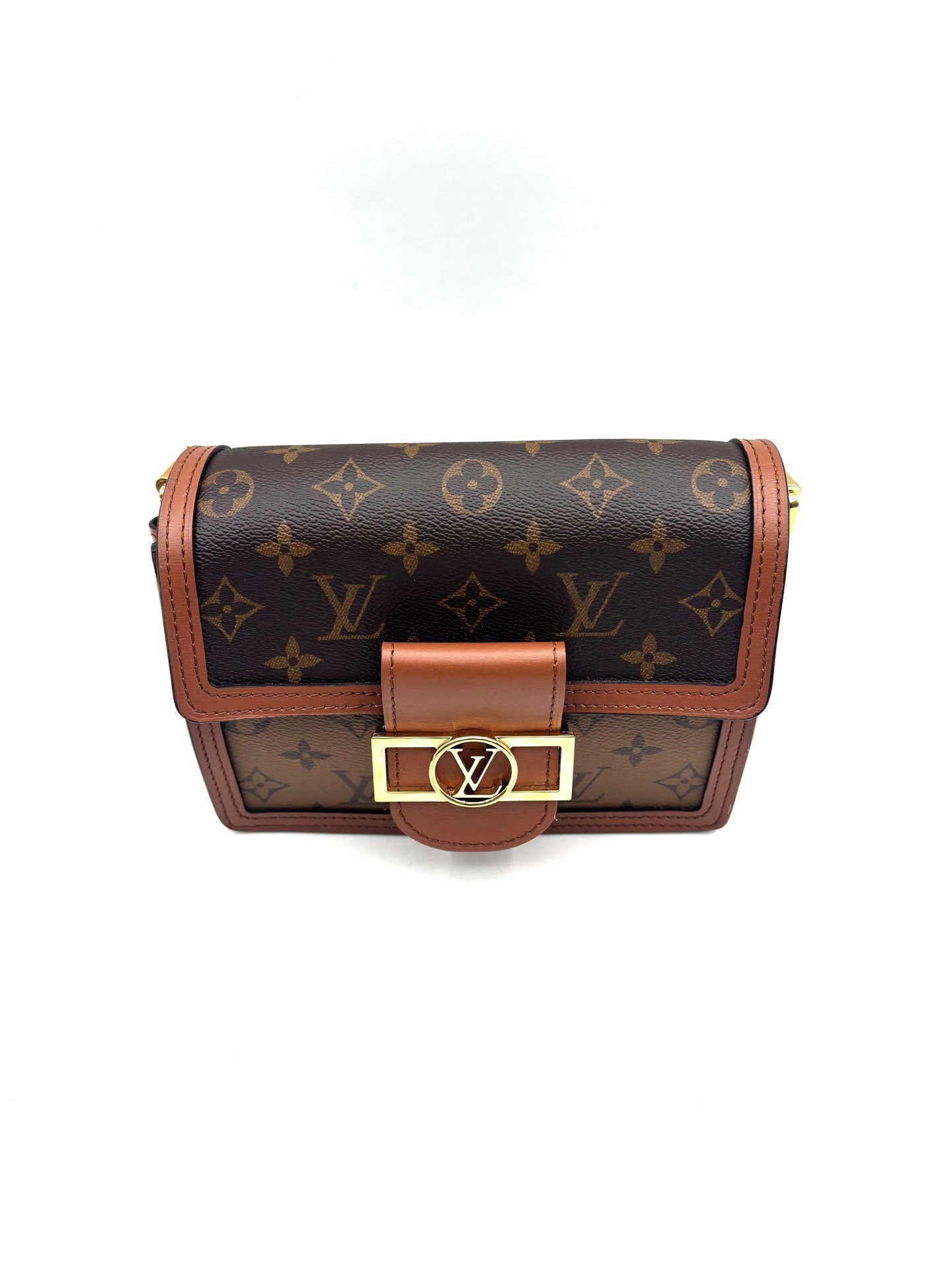 Louis Vuitton - Dauphine Mini - Monogram canvas with leather trim - Brown and Caramel - (mini)