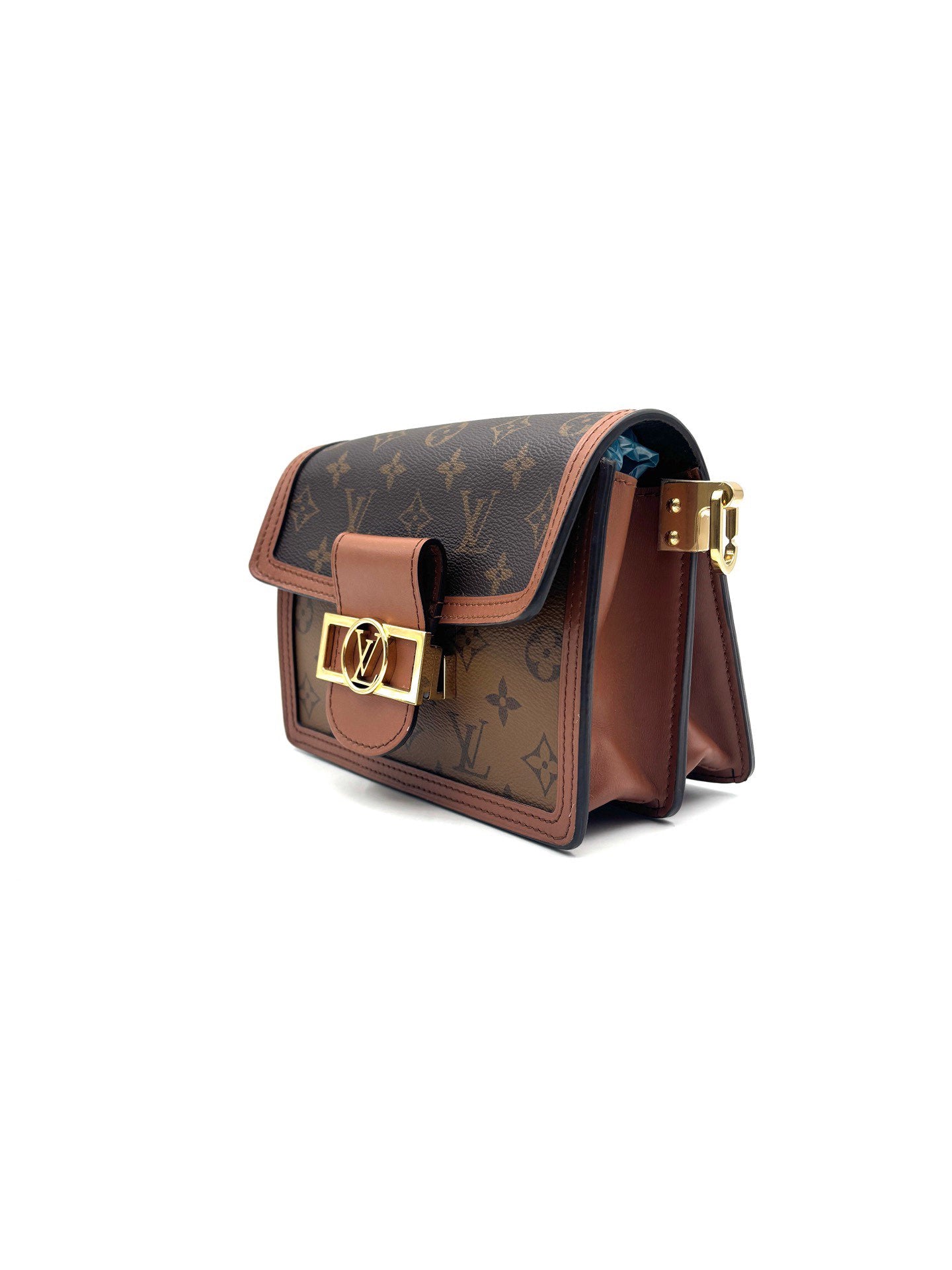 Louis Vuitton - Dauphine Mini - Monogram canvas with leather trim - Brown and Caramel - (mini)