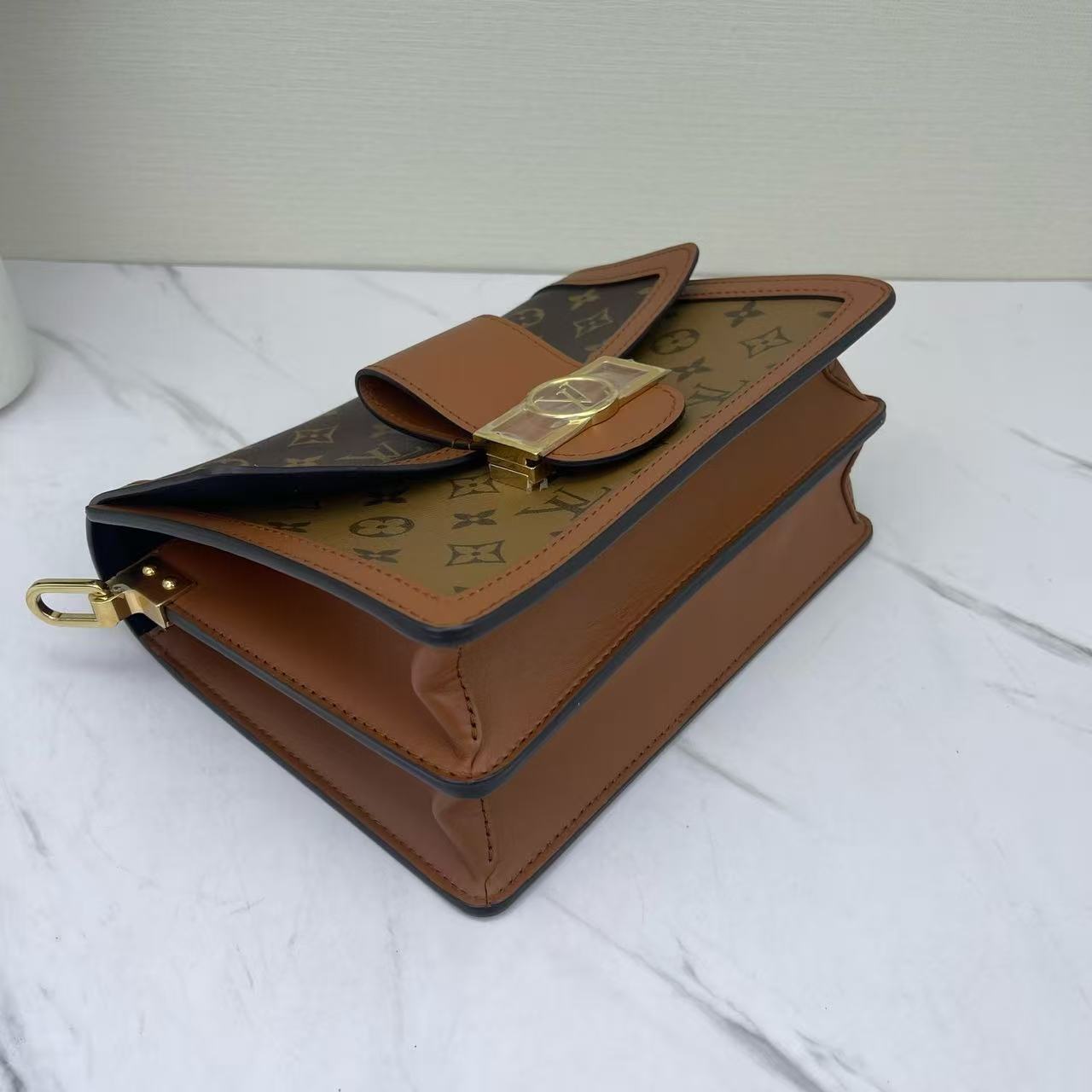 Louis Vuitton - Dauphine - Monogram coated canvas with calfskin leather trim - Brown - (medium)