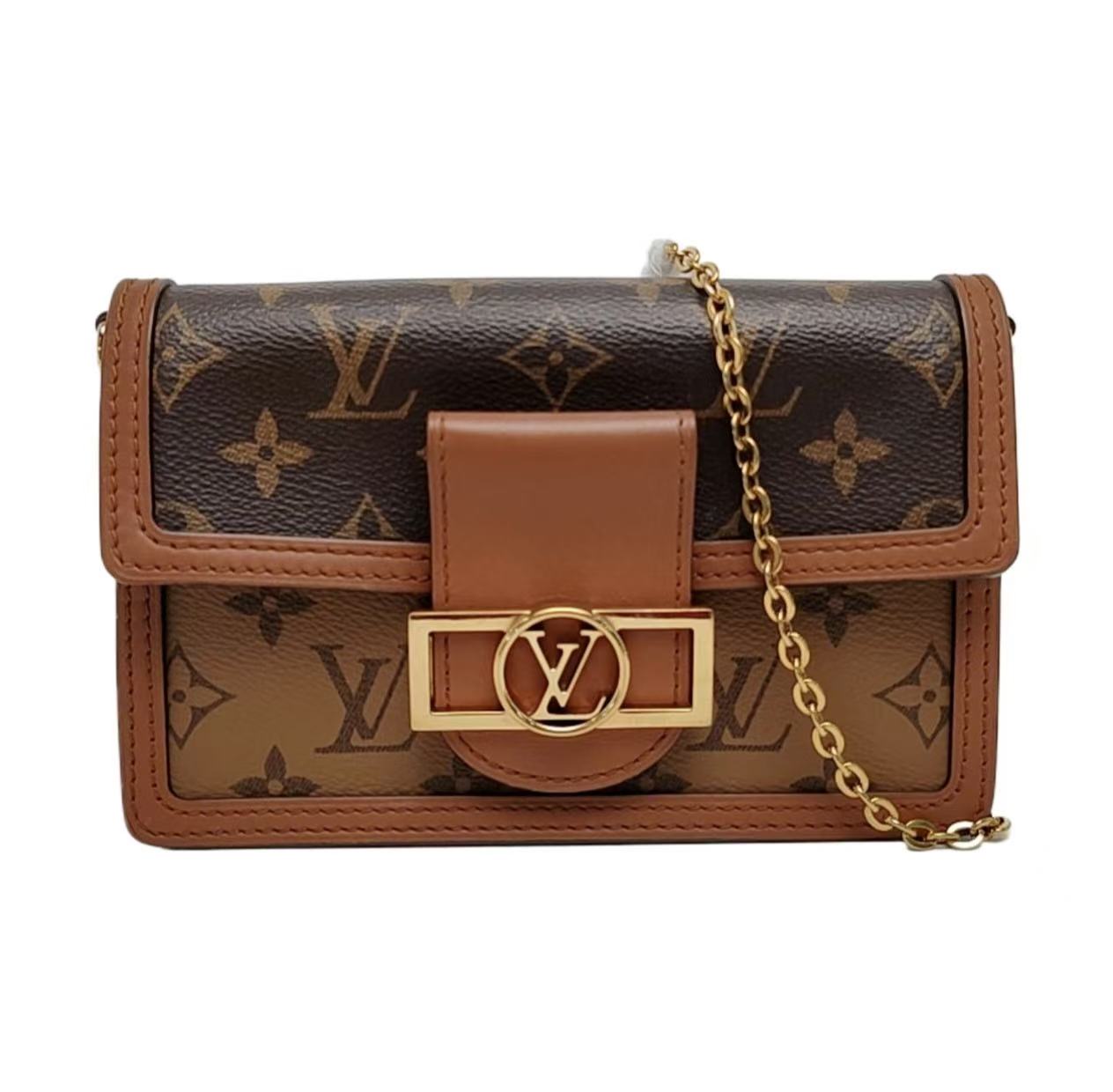 Louis Vuitton - Dauphine WOC - Monogram and Monogram Reverse coated canvas with leather trim - Brown - (mini)