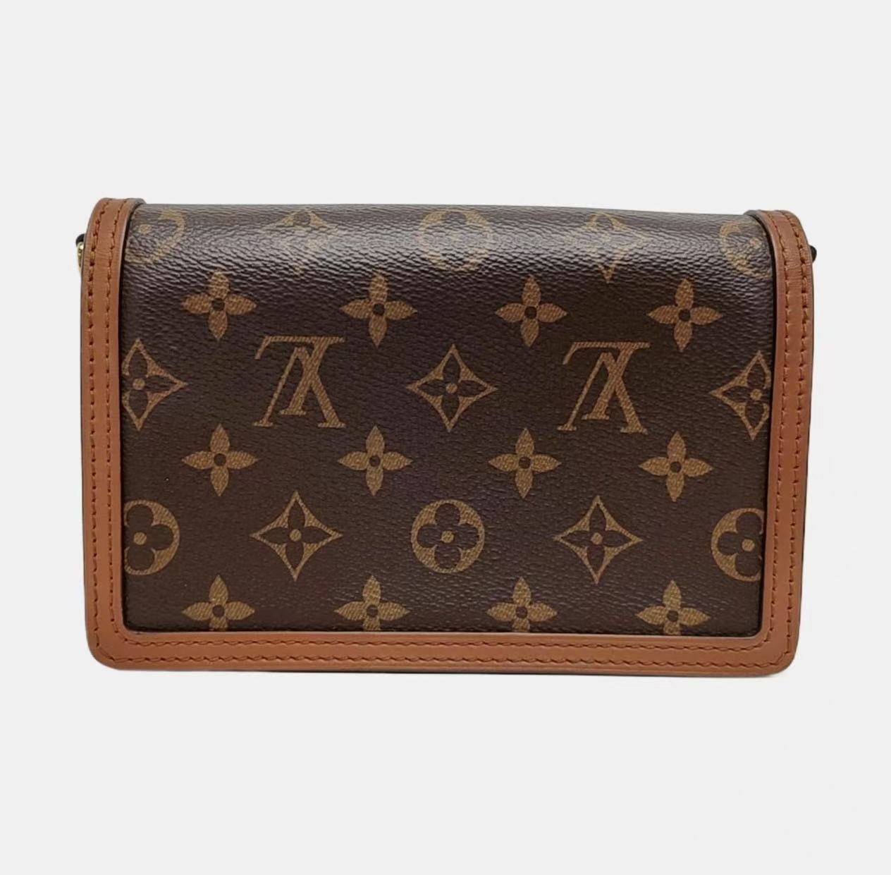 Louis Vuitton - Dauphine WOC - Monogram and Monogram Reverse coated canvas with leather trim - Brown - (mini)