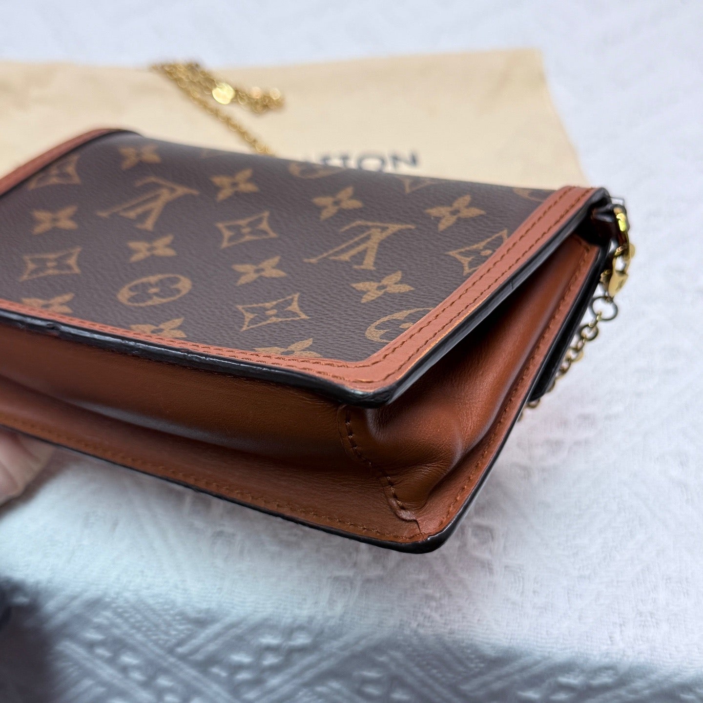 Louis Vuitton - Dauphine WOC - Monogram coated canvas with leather trim - Brown - (mini)