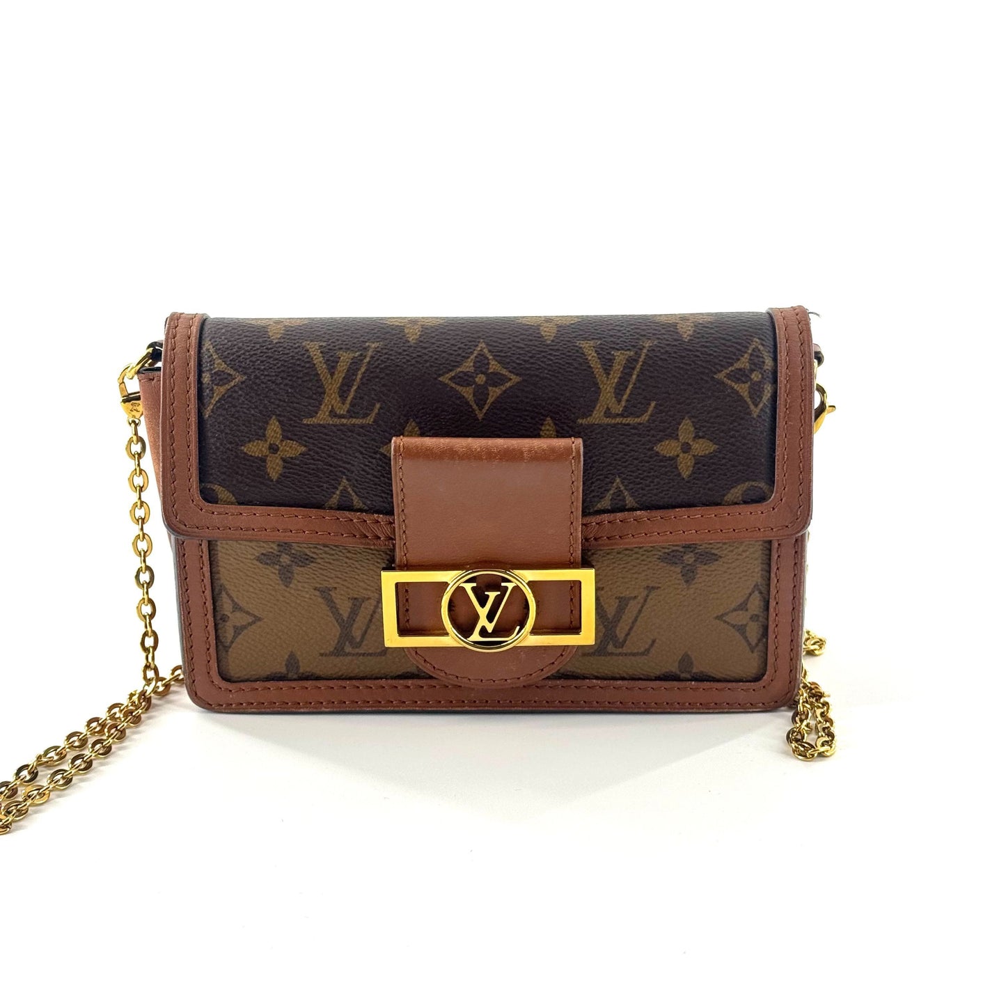 Louis Vuitton - Dauphine WOC - Monogram coated canvas with leather trim - Brown - (mini)