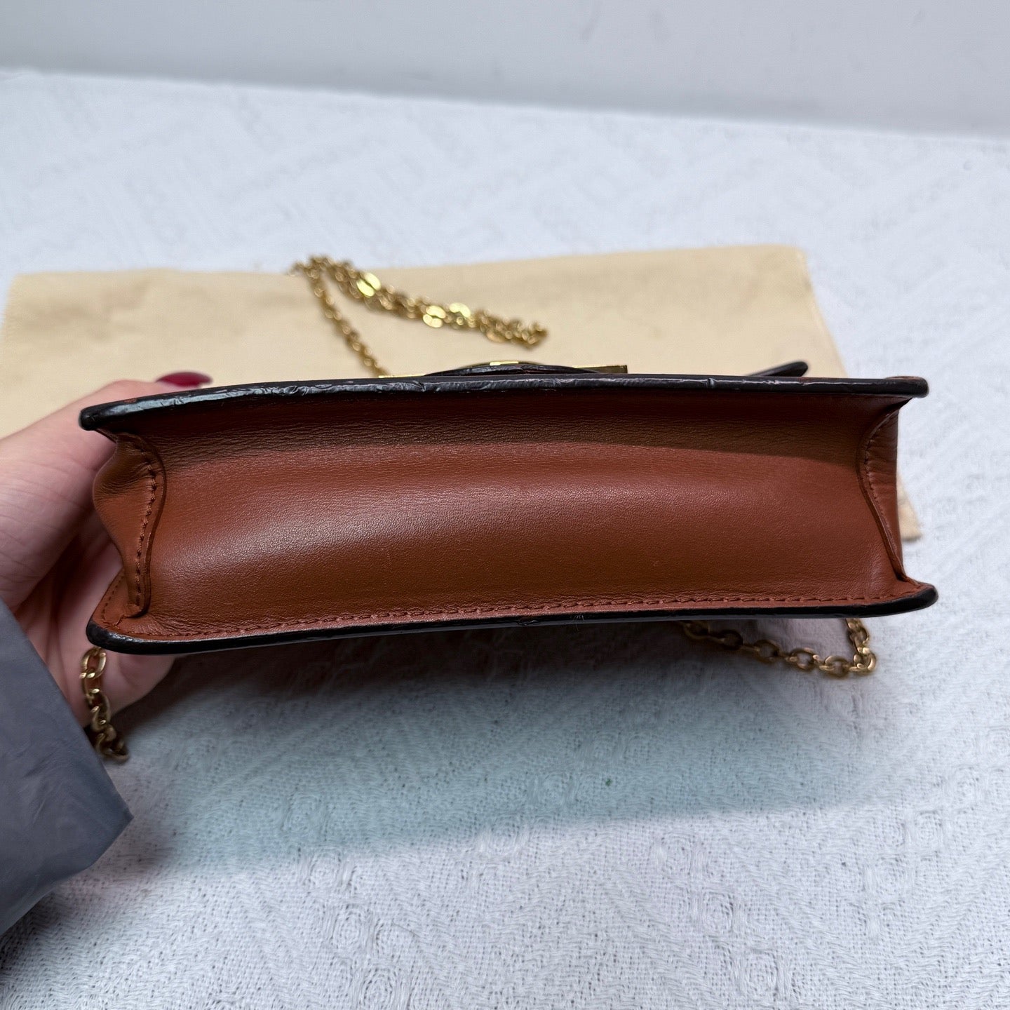 Louis Vuitton - Dauphine WOC - Monogram coated canvas with leather trim - Brown - (mini)