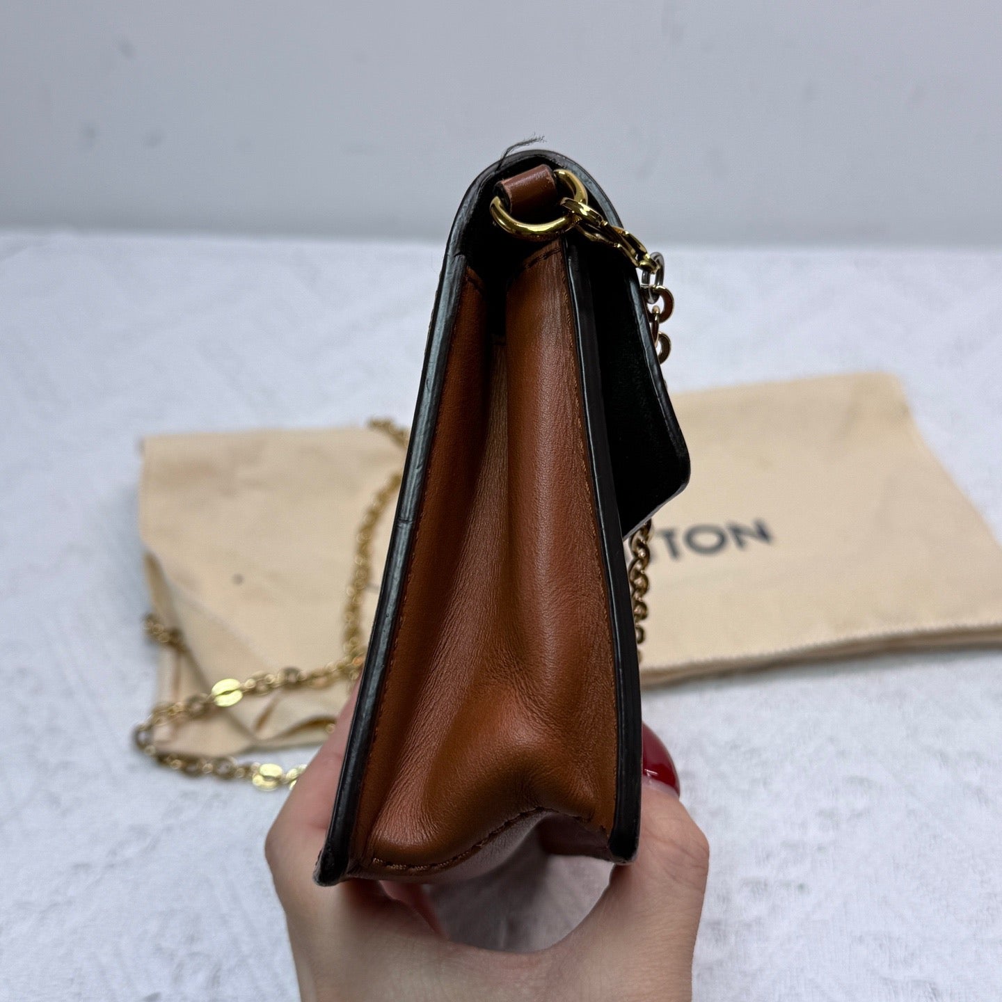 Louis Vuitton - Dauphine WOC - Monogram coated canvas with leather trim - Brown - (mini)