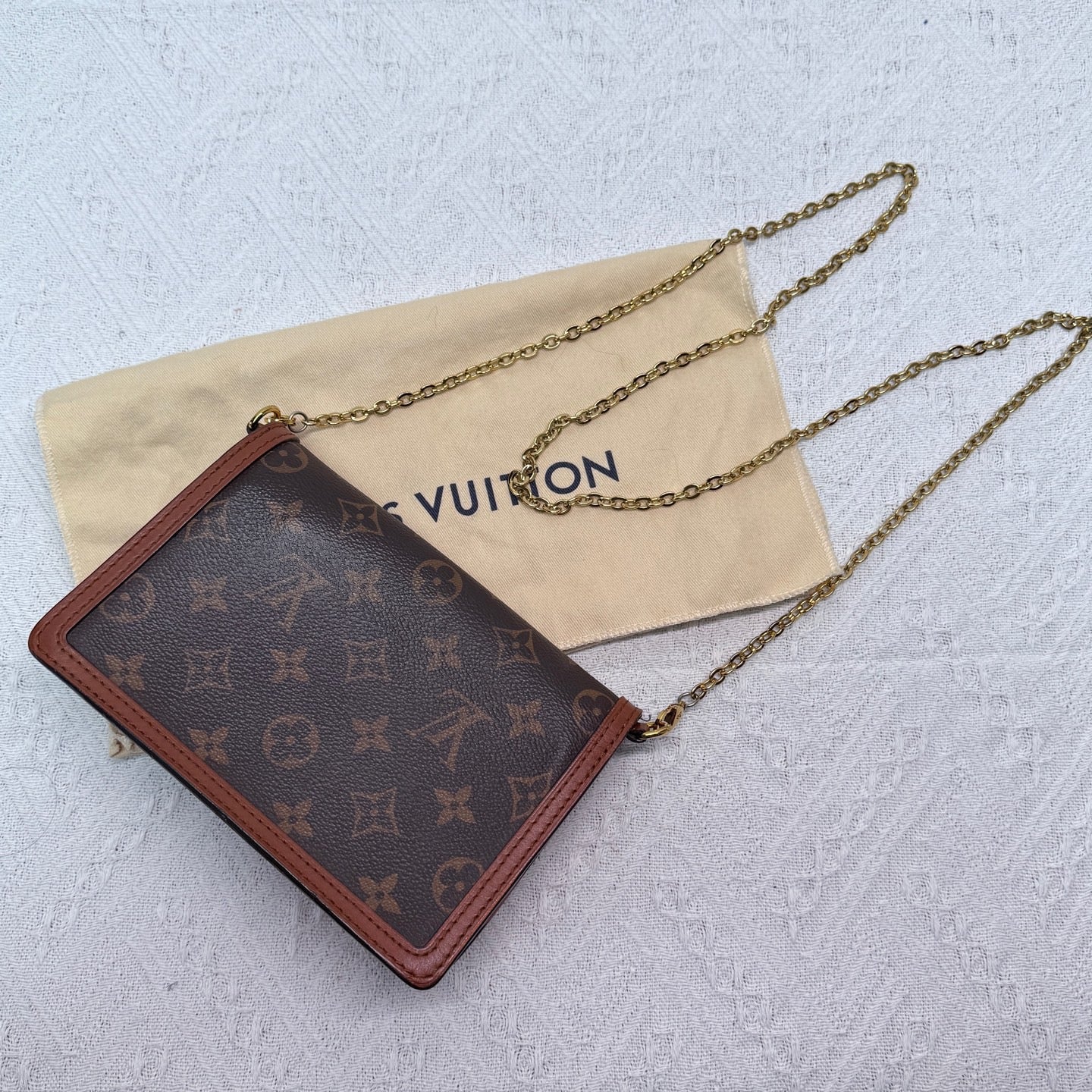Louis Vuitton - Dauphine WOC - Monogram coated canvas with leather trim - Brown - (mini)