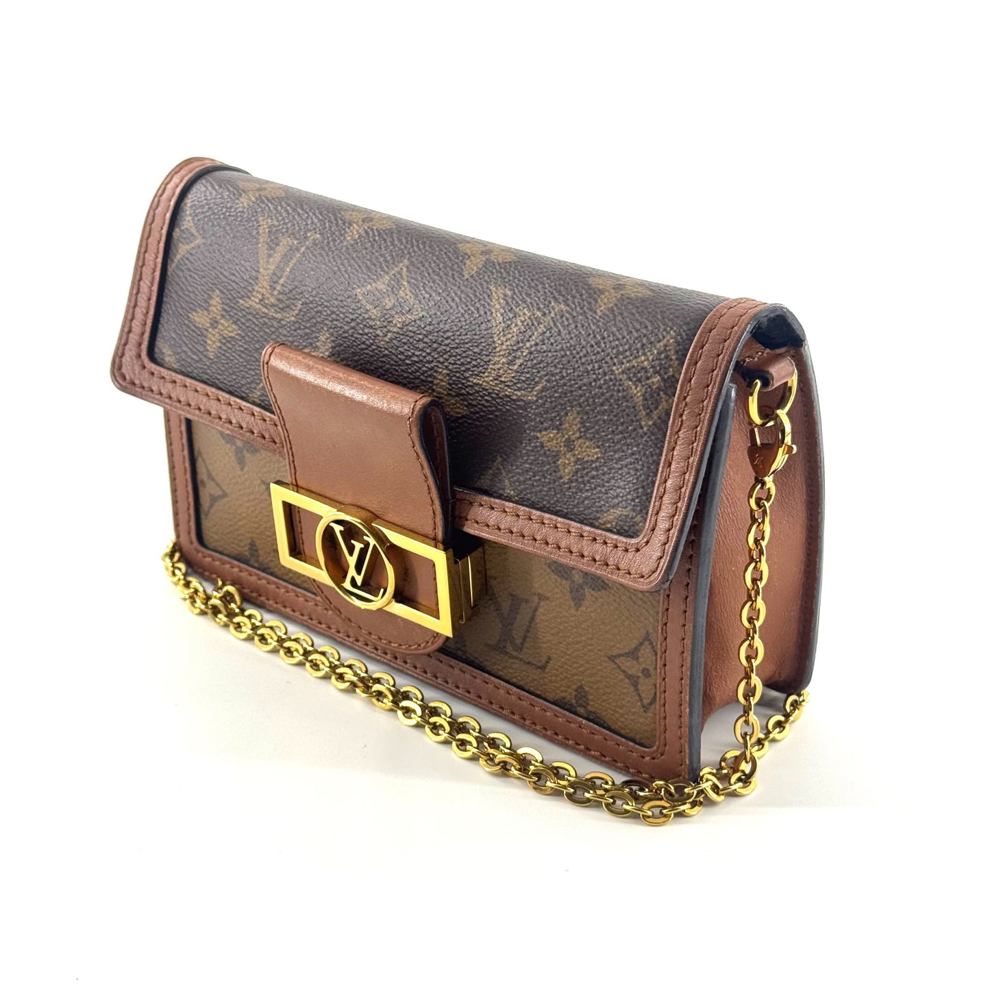 Louis Vuitton - Dauphine WOC - Monogram coated canvas with leather trim - Brown - (mini)