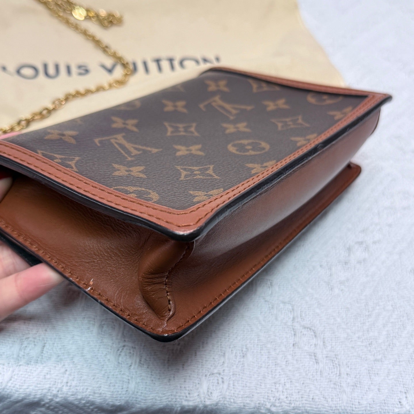 Louis Vuitton - Dauphine WOC - Monogram coated canvas with leather trim - Brown - (mini)