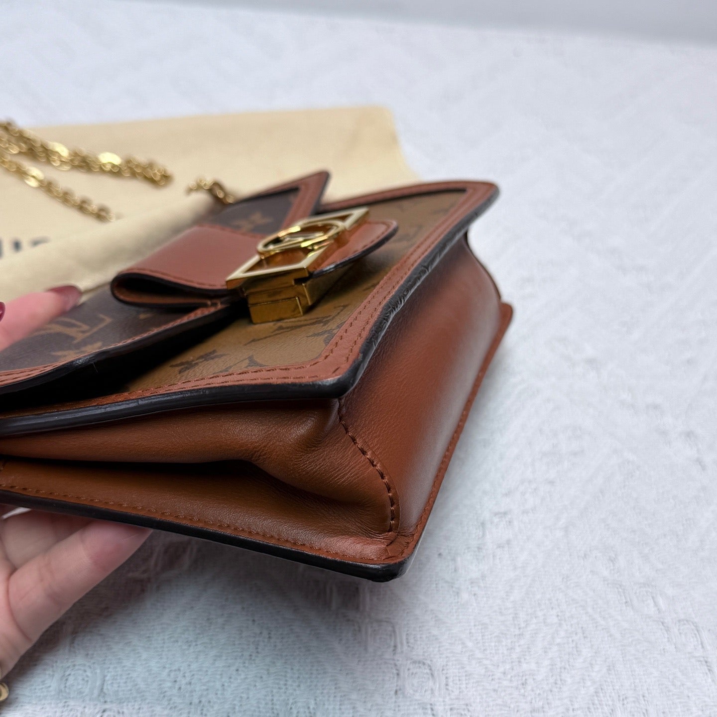 Louis Vuitton - Dauphine WOC - Monogram coated canvas with leather trim - Brown - (mini)