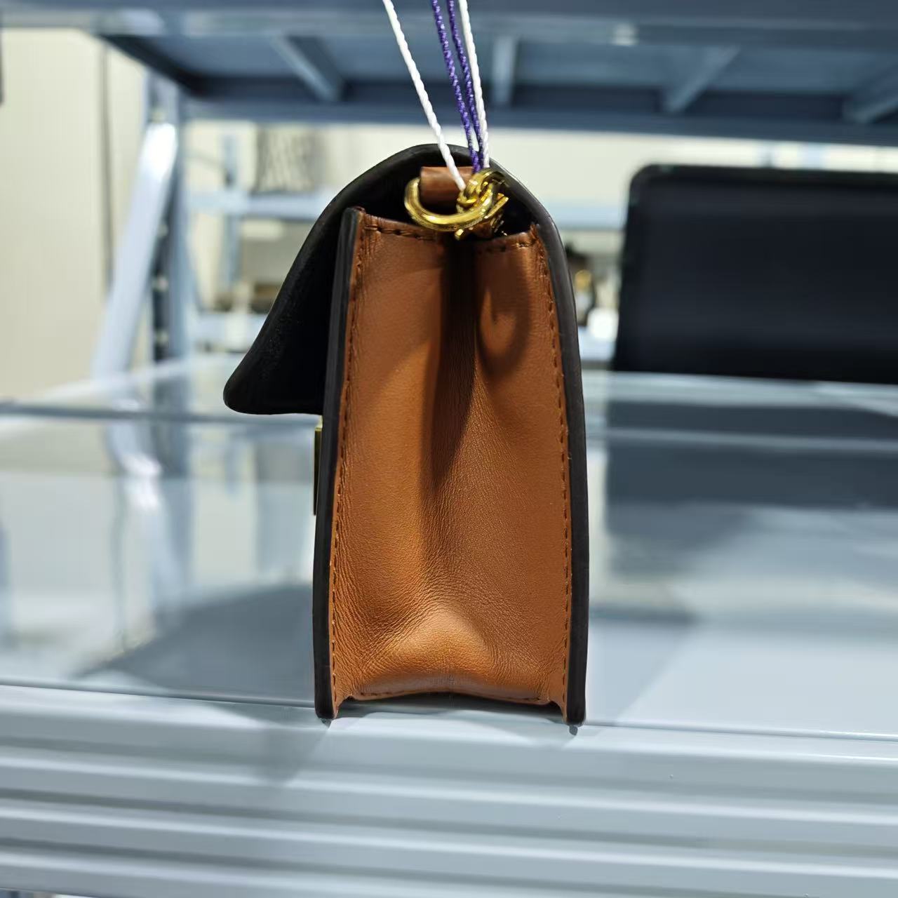 Louis Vuitton - Dauphine WOC (Wallet on Chain) - Monogram coated canvas with smooth calfskin leather trim - Brown with Caramel trim and Gold-Tone Hardware - (Mini)