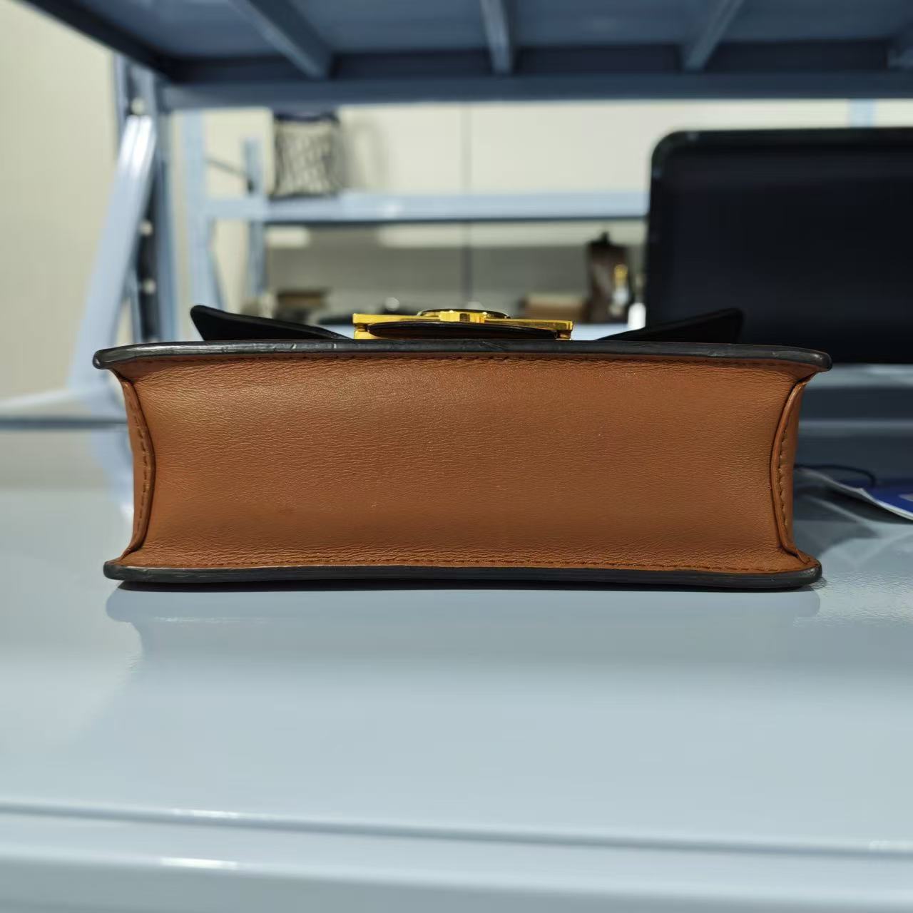 Louis Vuitton - Dauphine WOC (Wallet on Chain) - Monogram coated canvas with smooth calfskin leather trim - Brown with Caramel trim and Gold-Tone Hardware - (Mini)