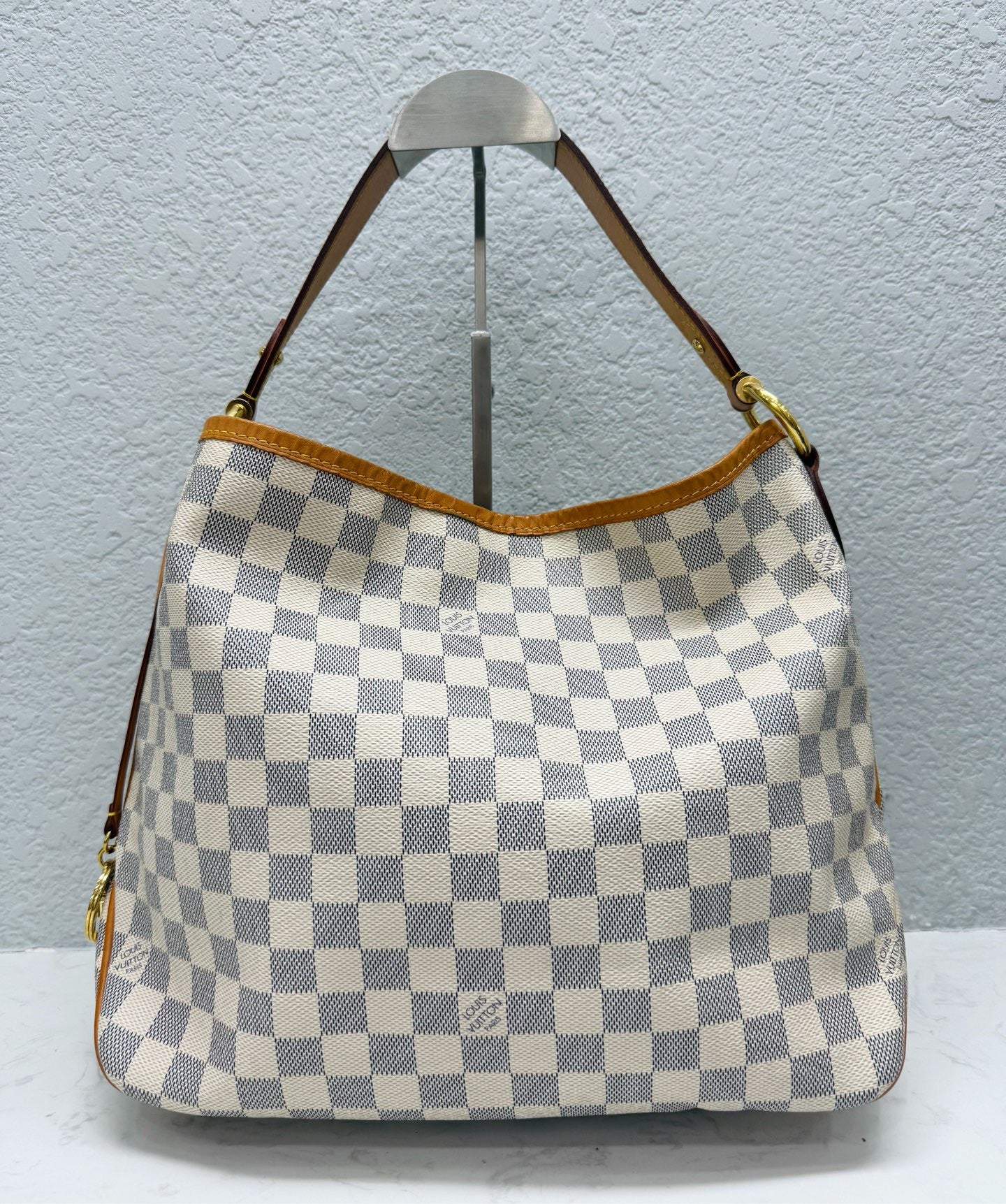 Louis Vuitton - Delightful PM - Damier Azur coated canvas with Vachetta leather trim - White - (small)
