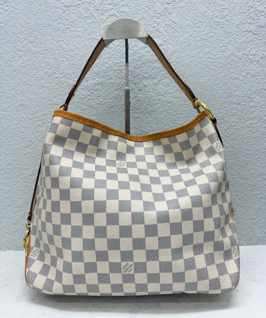 Louis Vuitton - Delightful PM - Damier Azur coated canvas with Vachetta leather trim - White - (small)